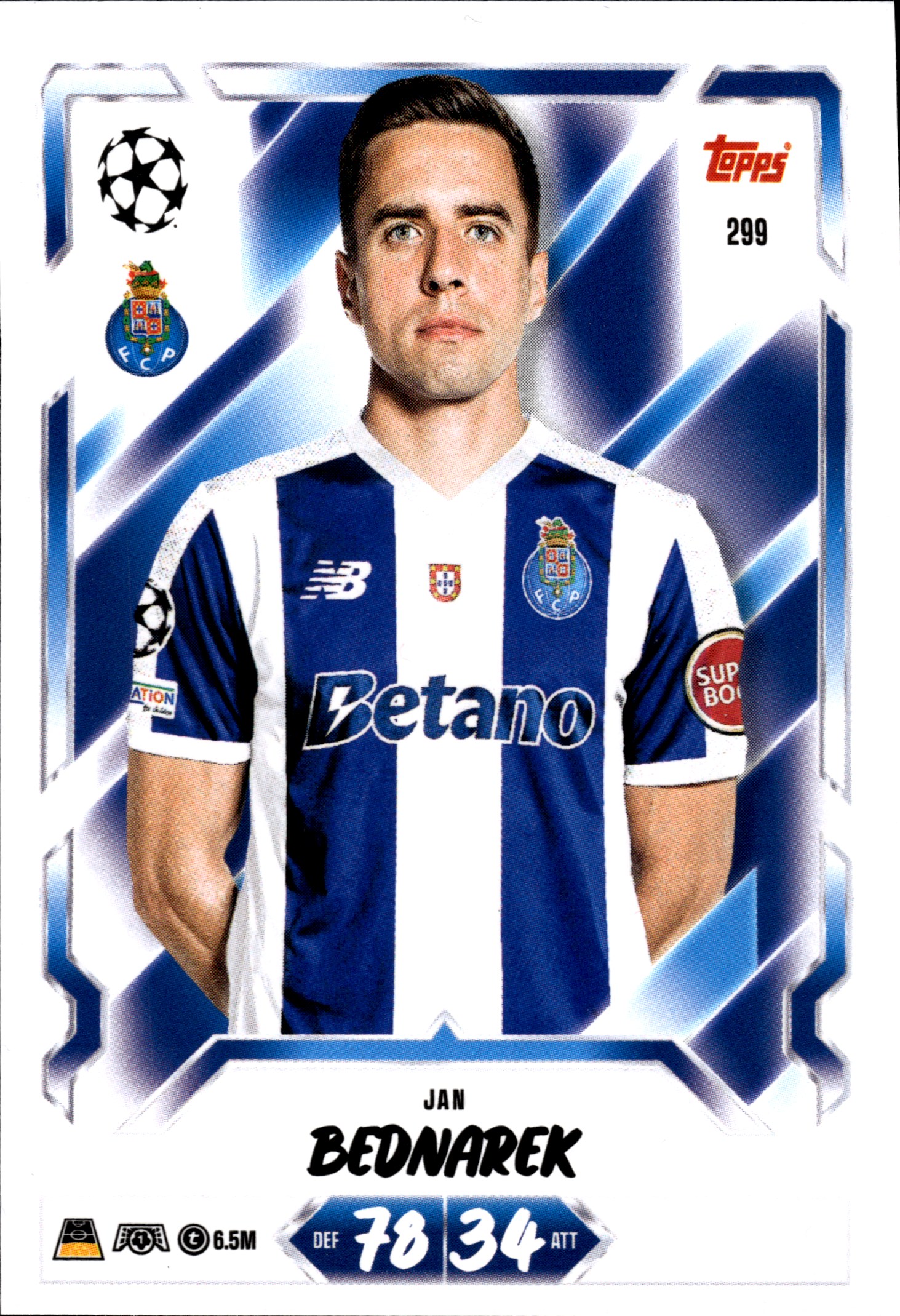 Jan Bednarek - Topps Match Attax UEFA Club Competitions Base Set 2026-27, Nr. 299 (Art.-Nr. SG107096)