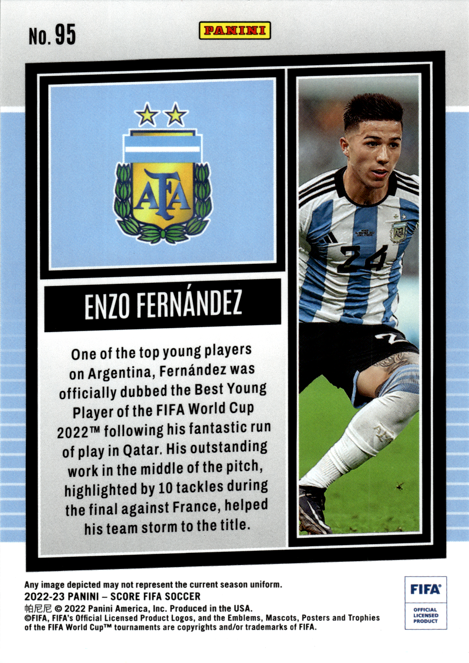 Enzo Fernández - Panini Score FIFA Soccer 2022-23, Nr. 95
