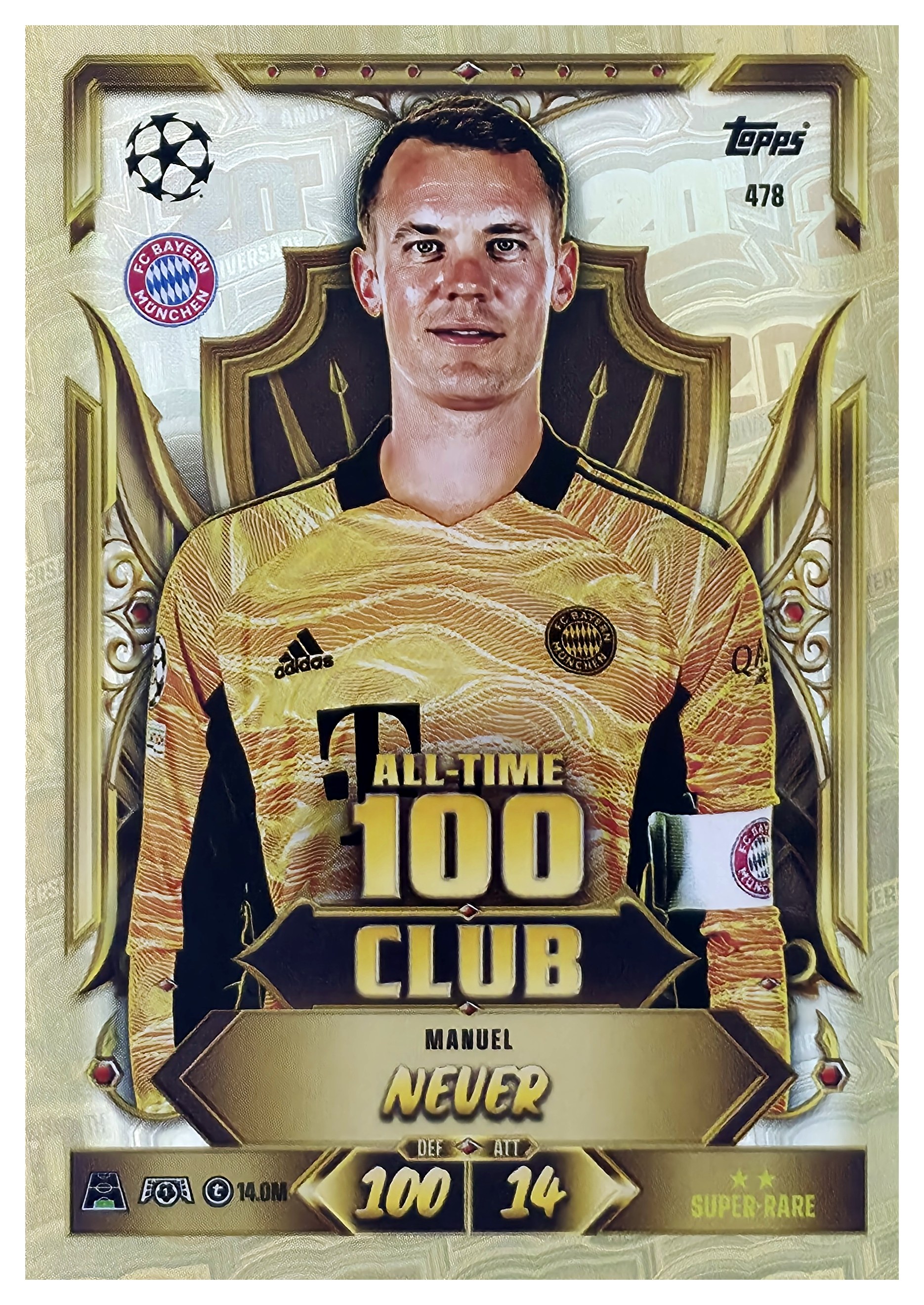 Manuel Neuer - Topps Match Attax UEFA Club Competitions All-Time 100 Club 2026-27, Nr. 478 (Art.-Nr. SG107421)