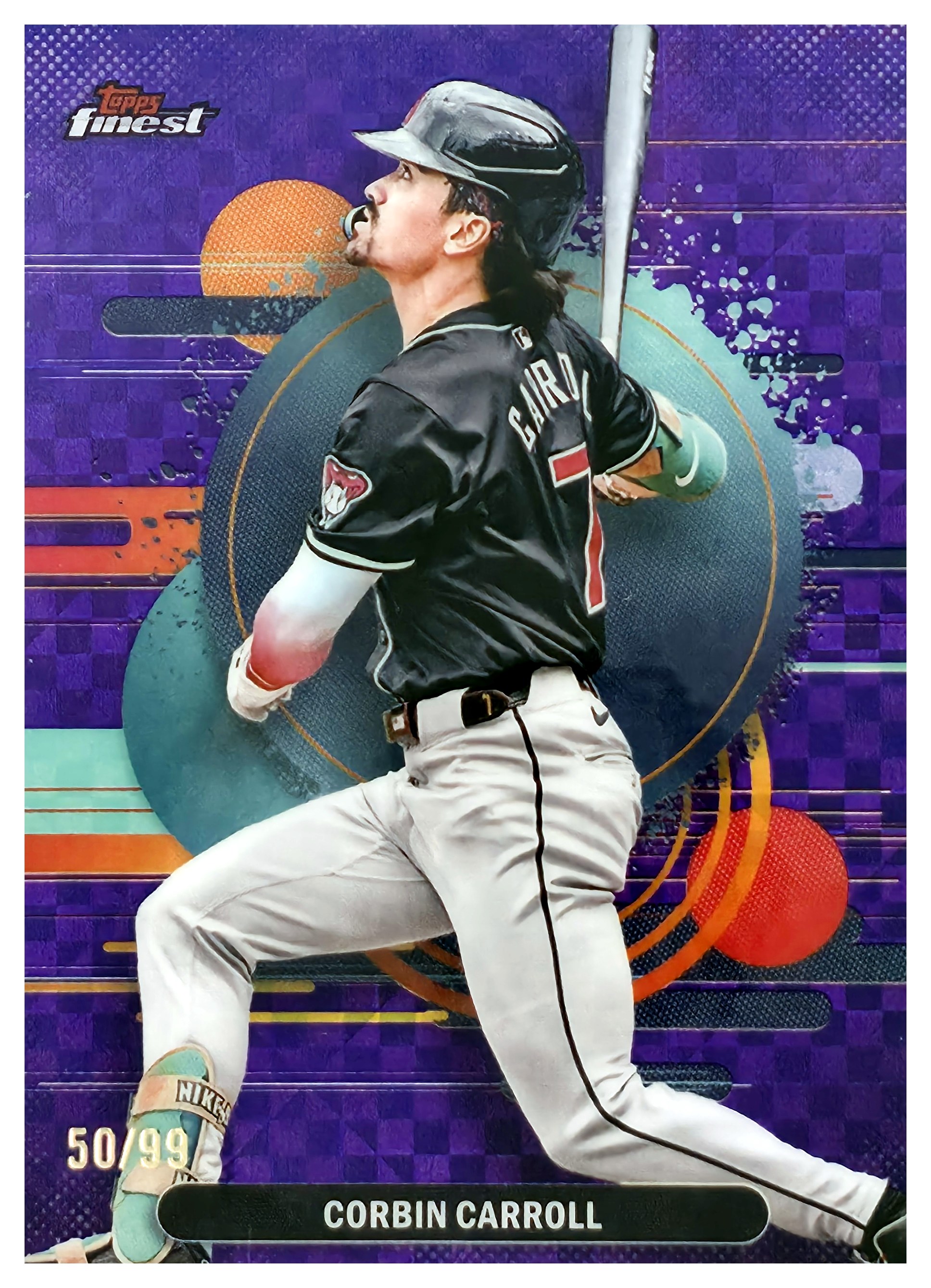 Corbin Carroll - Topps Finest Base Set 2025, Nr. 173 – Nummeriert, Purple Checkerboard Refractor (Art.-Nr. SG109066)