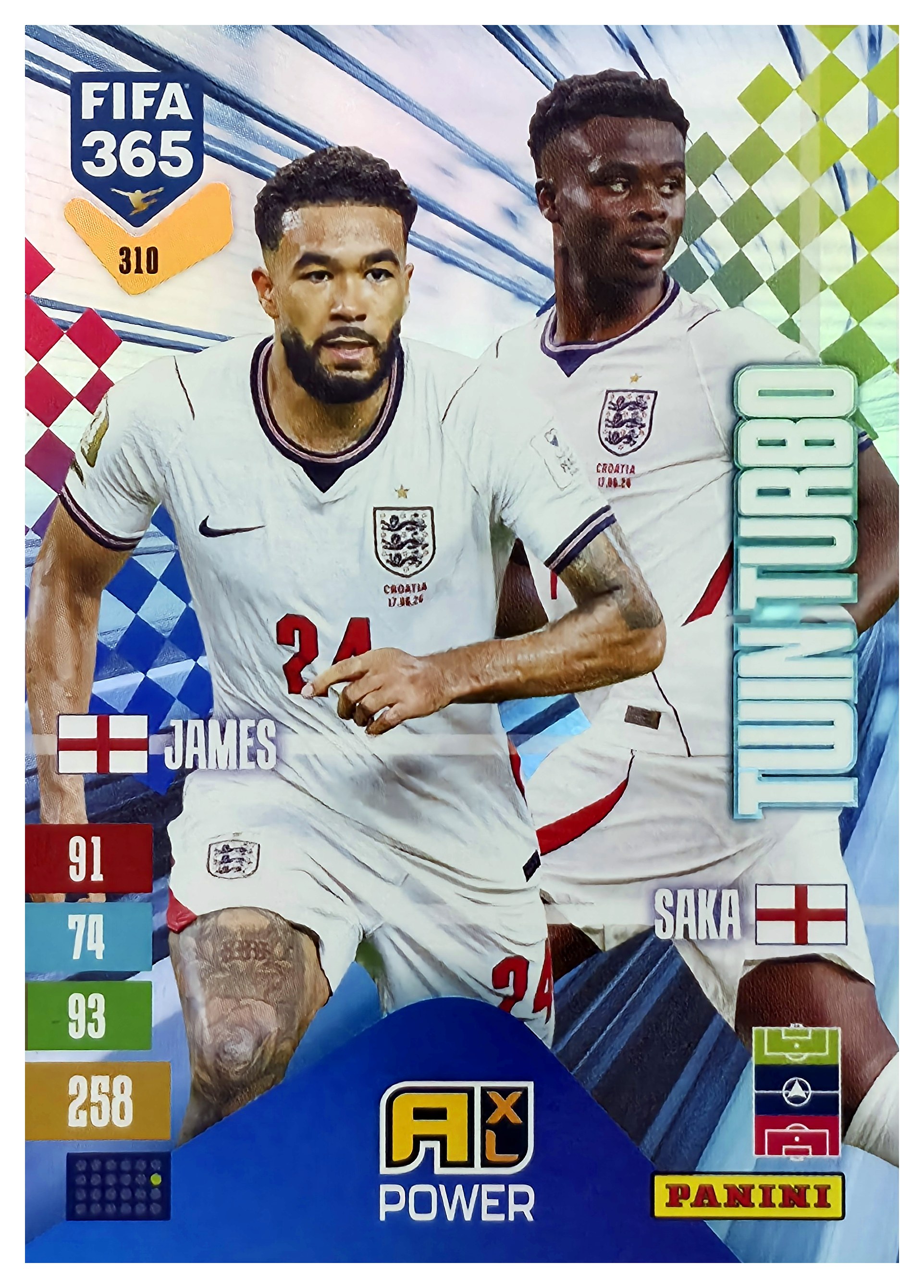 Reece James / Bukayo Saka - Panini Adrenalyn XL FIFA 365 Twin Turbo 2026-27, Nr. 310 – Insert (Art.-Nr. SG110443)