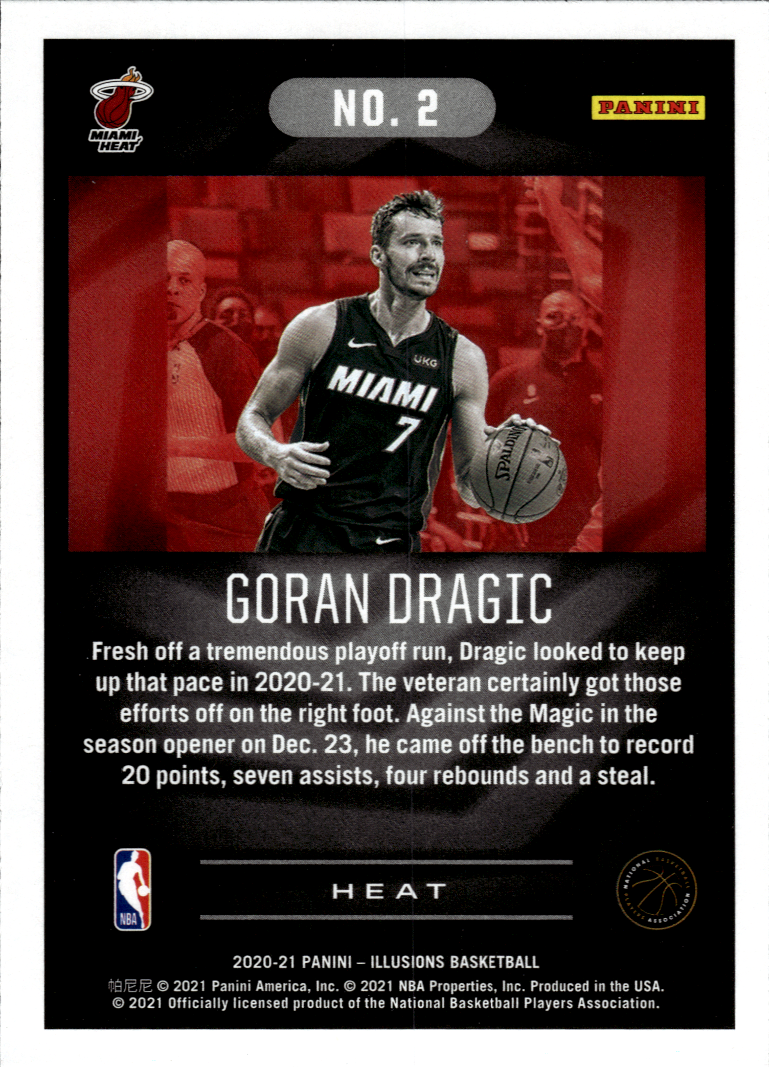Goran Dragic - Panini Illusions Base Set 2020-21, Nr. 2