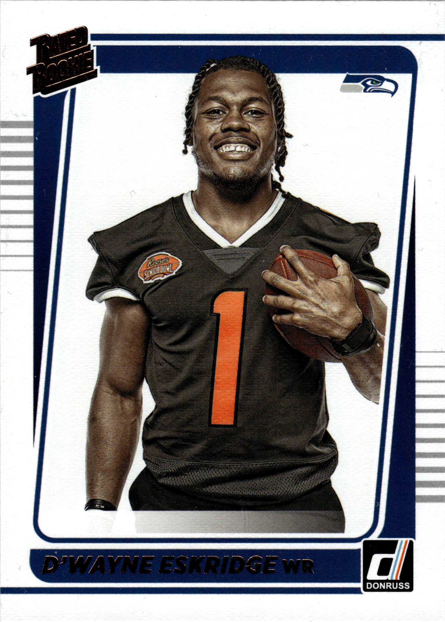 D'Wayne Eskridge - Panini Donruss Base Set 2021, Nr. 276 – Rated Rookie Portrait Variation (Art.-Nr. SG103936)