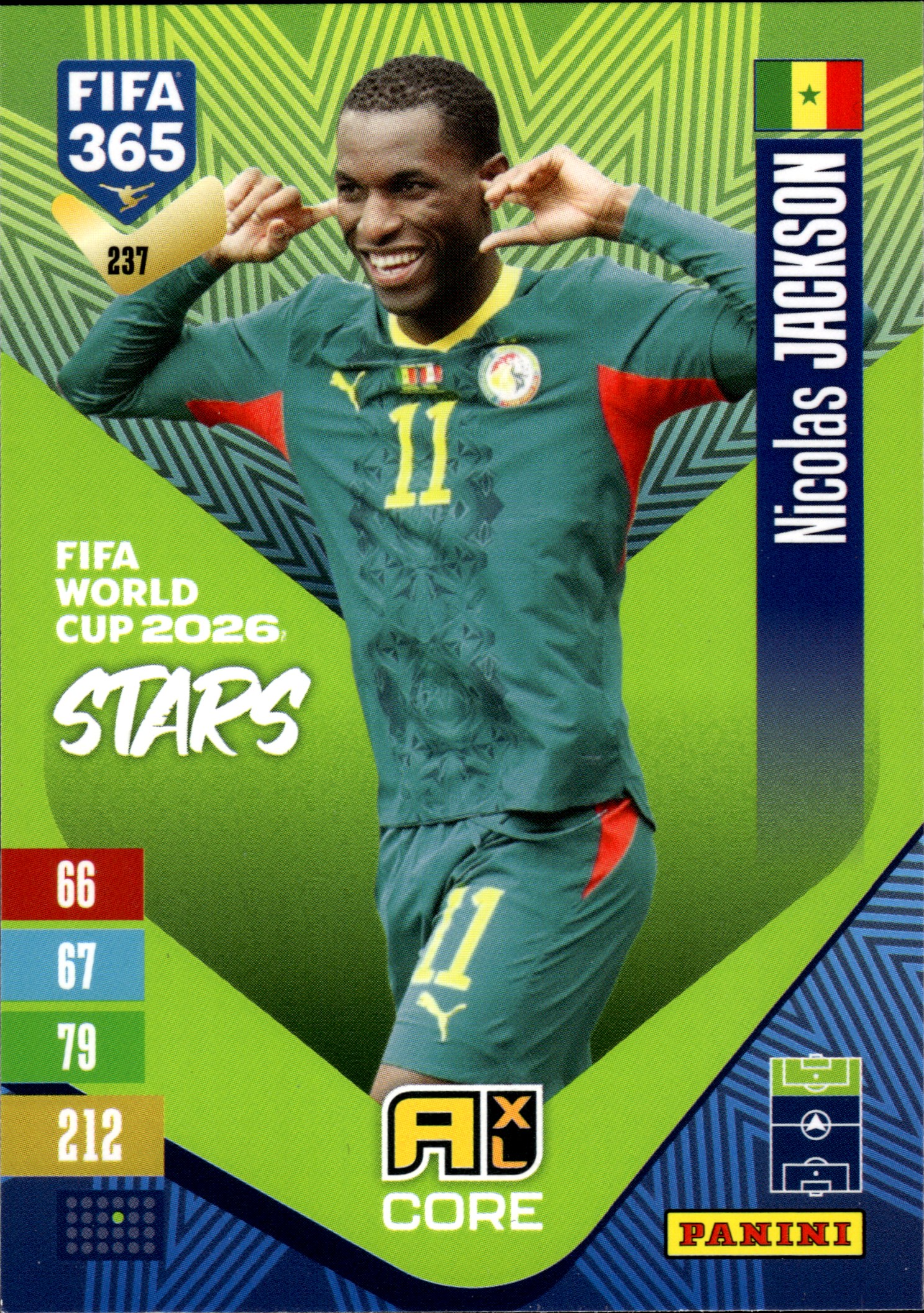 Nicolas Jackson - Panini Adrenalyn XL FIFA 365 FIFA World Cup 2026 Stars 2026-27, Nr. 237 (Art.-Nr. SG110329)