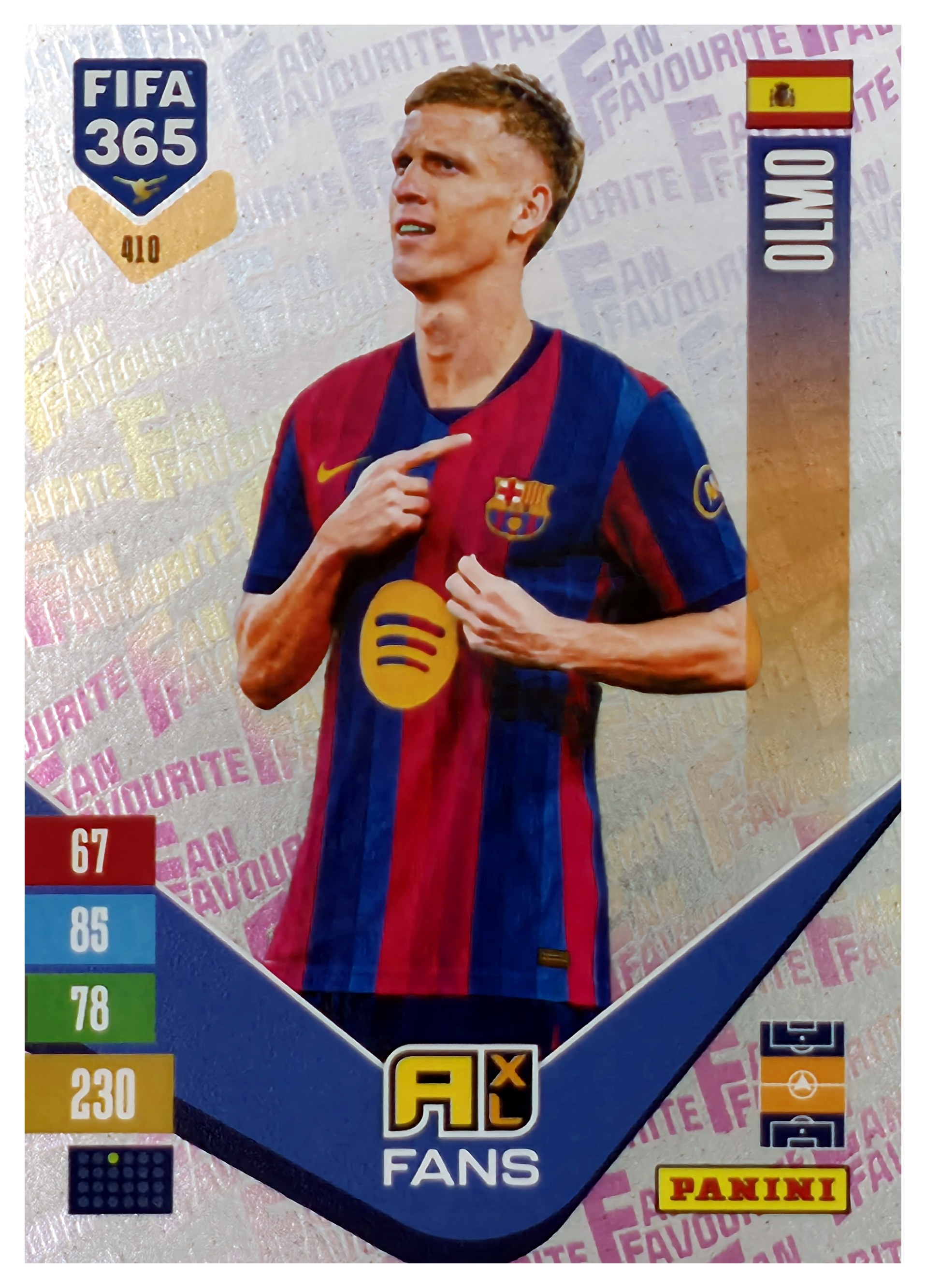 Dani Olmo - Panini Adrenalyn XL FIFA 365 Fan Favourites 2026-27, Nr. 410 – Insert (Art.-Nr. SG110500)