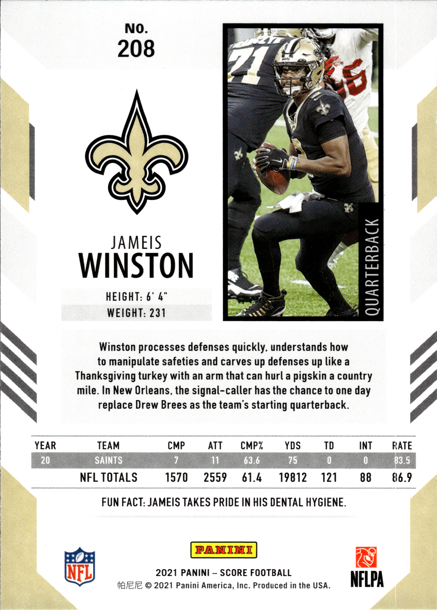 Jameis Winston - Panini Score Base Set 2021, Nr. 208