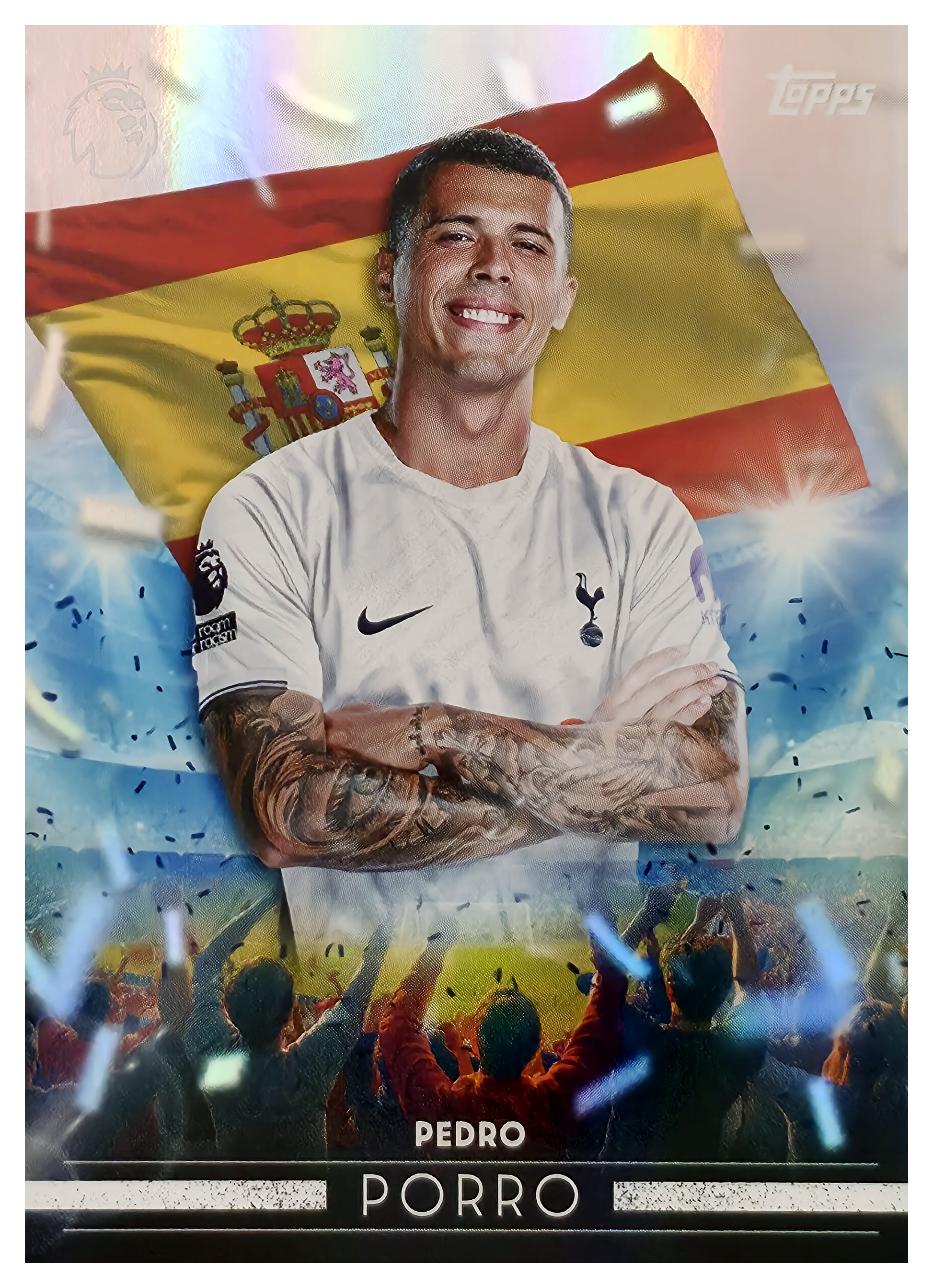 Pedro Porro - Topps Flagship Premier League Flying the Flag 2026-27, Nr. FF 24 – Insert (Art.-Nr. SG105180)