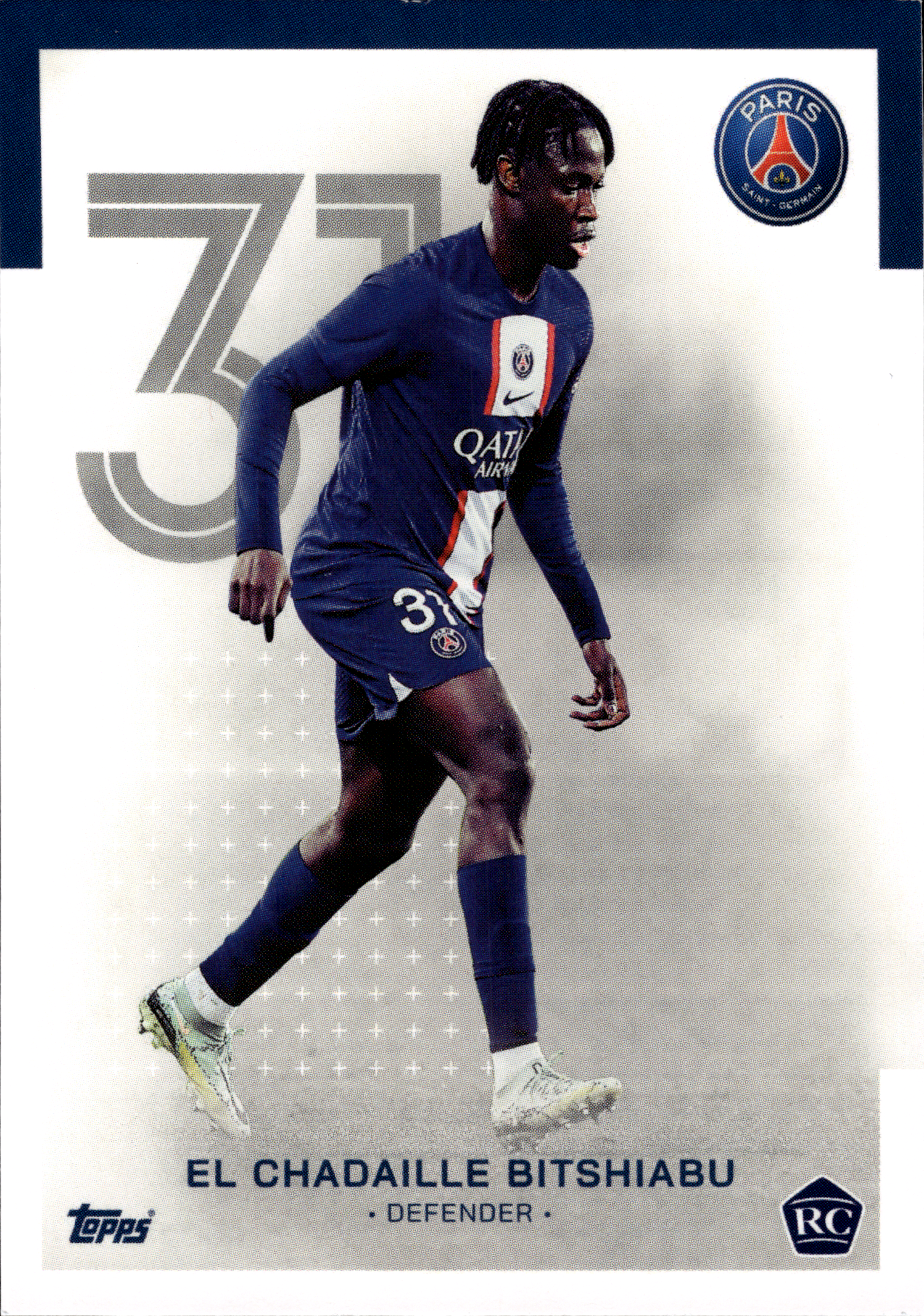 El Chadaille Bitshiabu - Topps Paris Saint-Germain Official Team Set 2023-24, Nr. 6 (Art.-Nr. SG102990)
