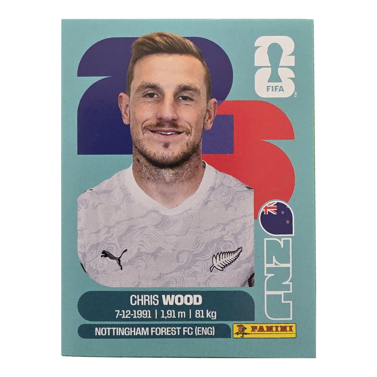 Chris Wood - Neuseeland, FIFA WM 2026, Nr. NZL17
