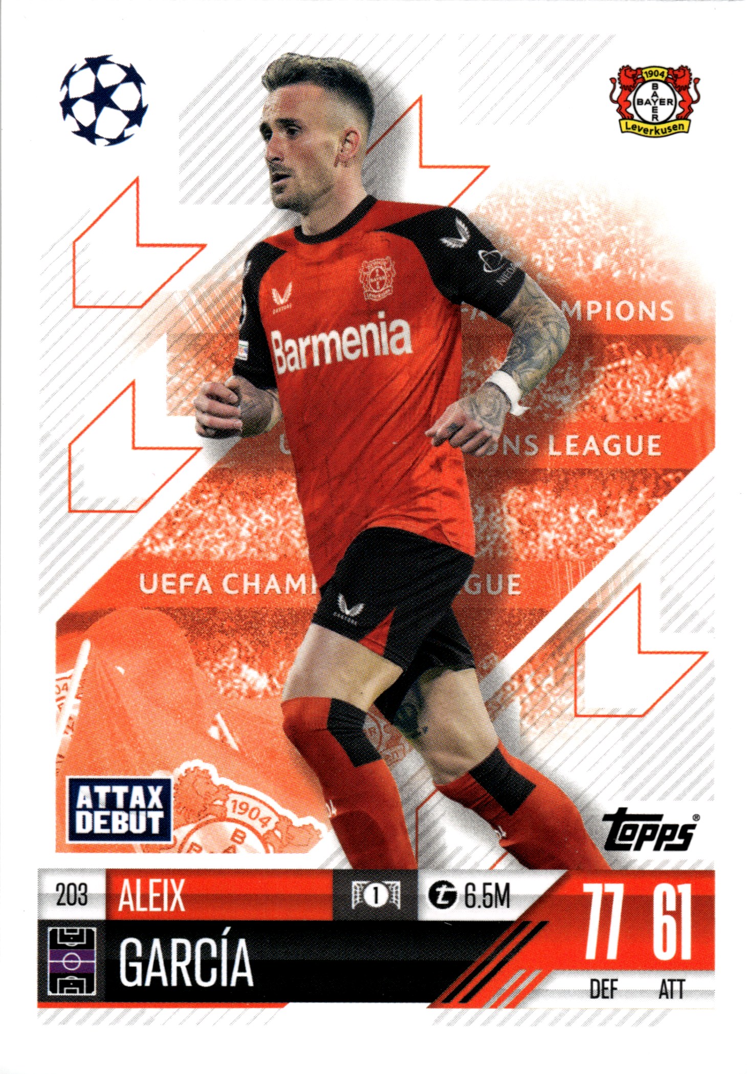 Aleix García - Topps Match Attax UEFA Club Competitions Attax Debutant 2024-25, Nr. 203 (Art.-Nr. SG107963)