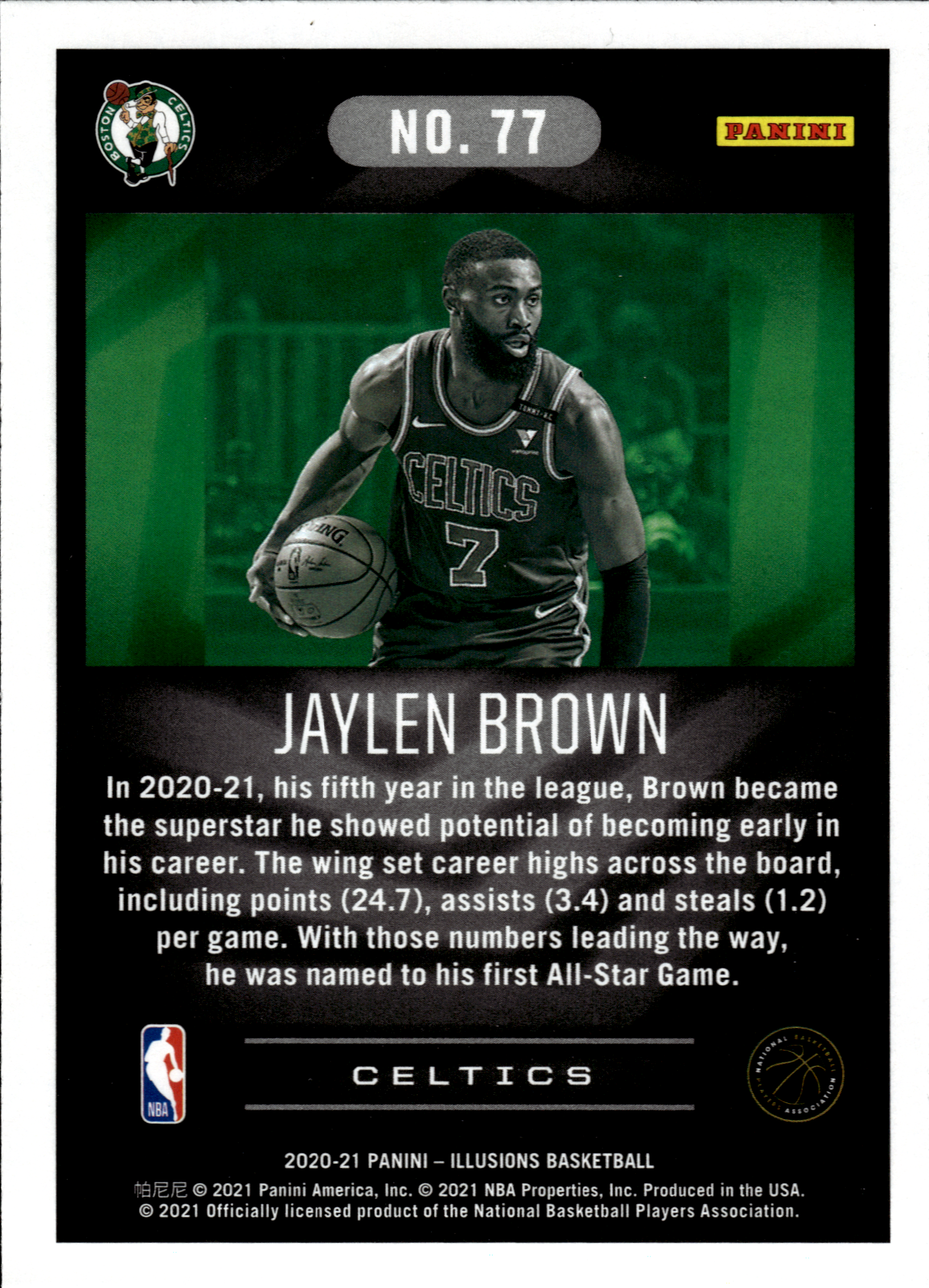 Jaylen Brown - Panini Illusions Base Set 2020-21, Nr. 77