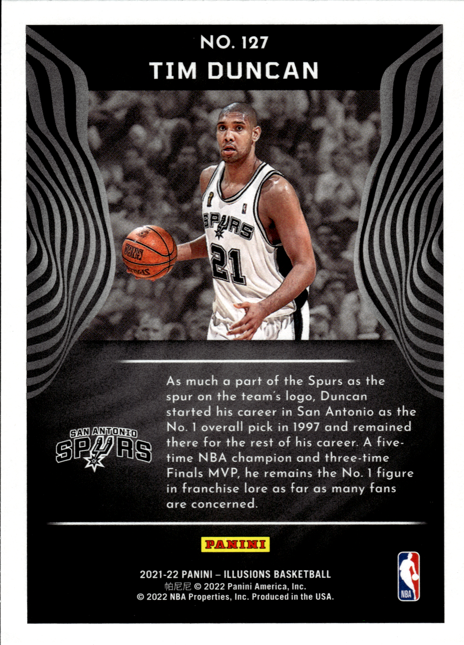 Tim Duncan - Panini Illusions Base Set 2021-22, Nr. 127