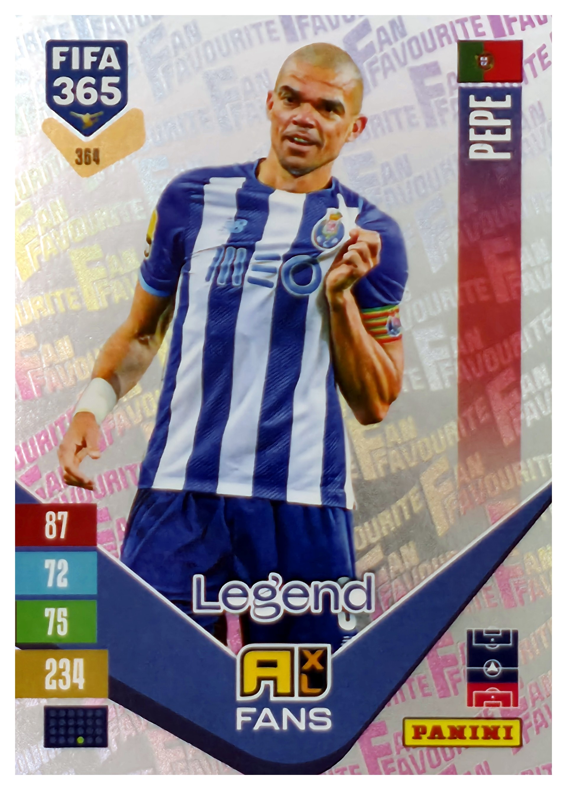 Pepe - Panini Adrenalyn XL FIFA 365 Fan Favourites 2026-27, Nr. 364 – Insert (Art.-Nr. SG110540)