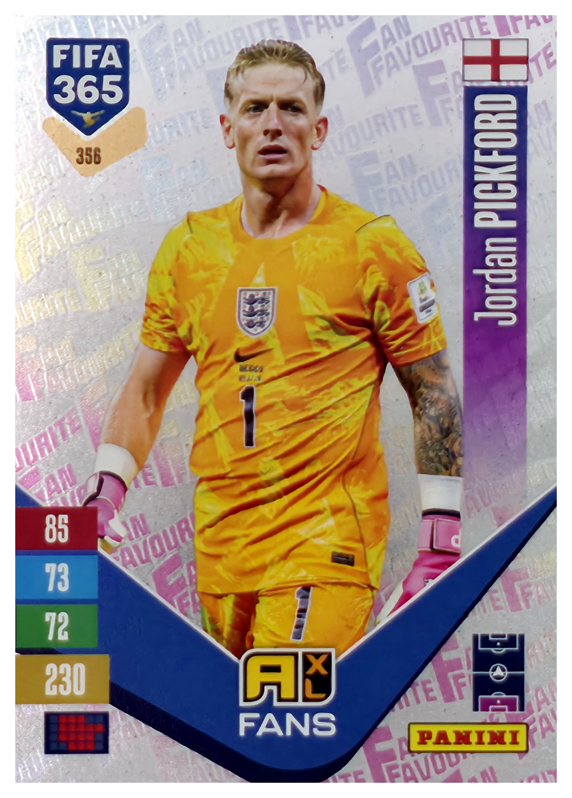 Jordan Pickford - Panini Adrenalyn XL FIFA 365 Fan Favourites 2026-27, Nr. 356 – Insert (Art.-Nr. SG110517)