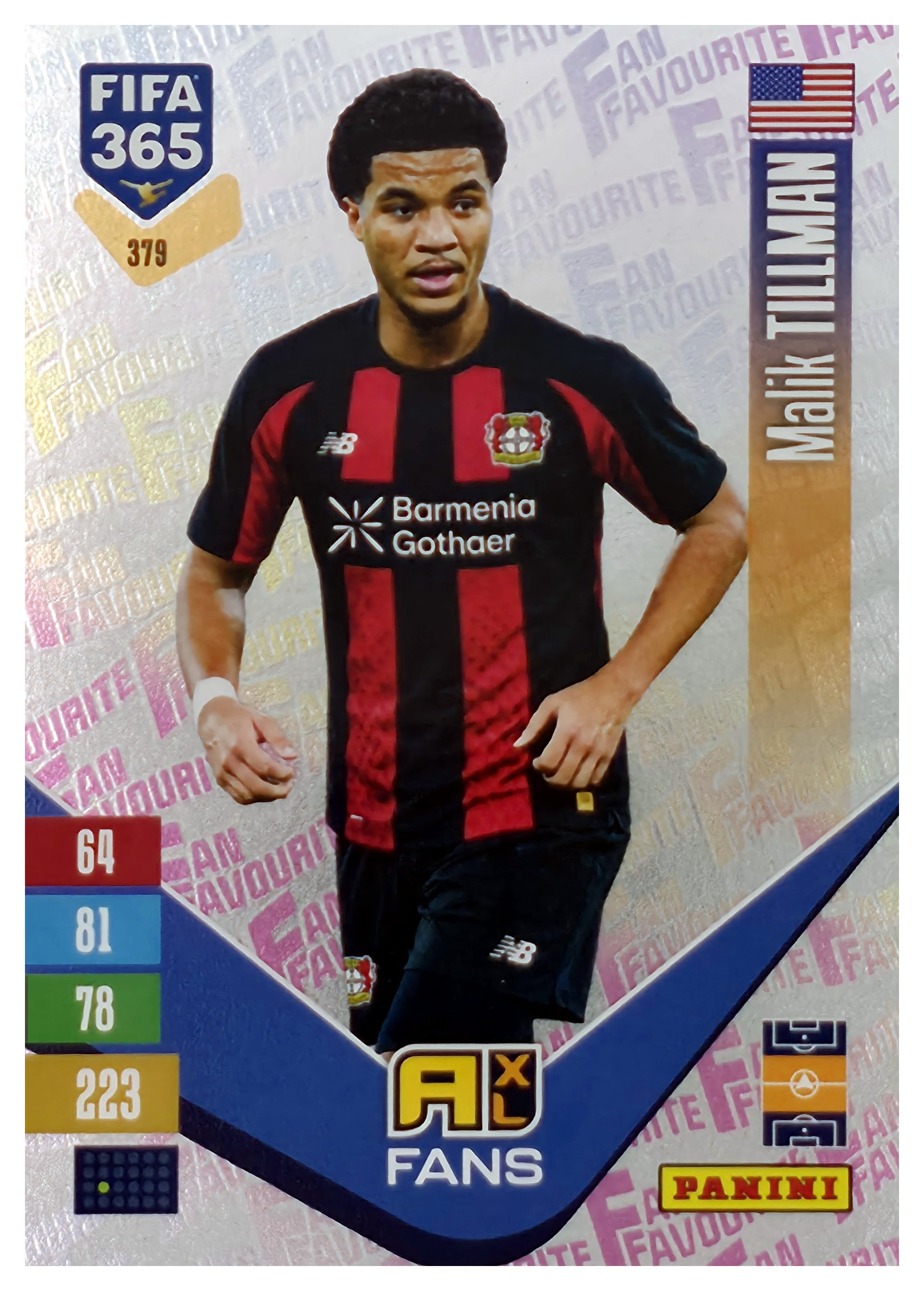 Malik Tillman - Panini Adrenalyn XL FIFA 365 Fan Favourites 2026-27, Nr. 379 – Insert (Art.-Nr. SG110493)