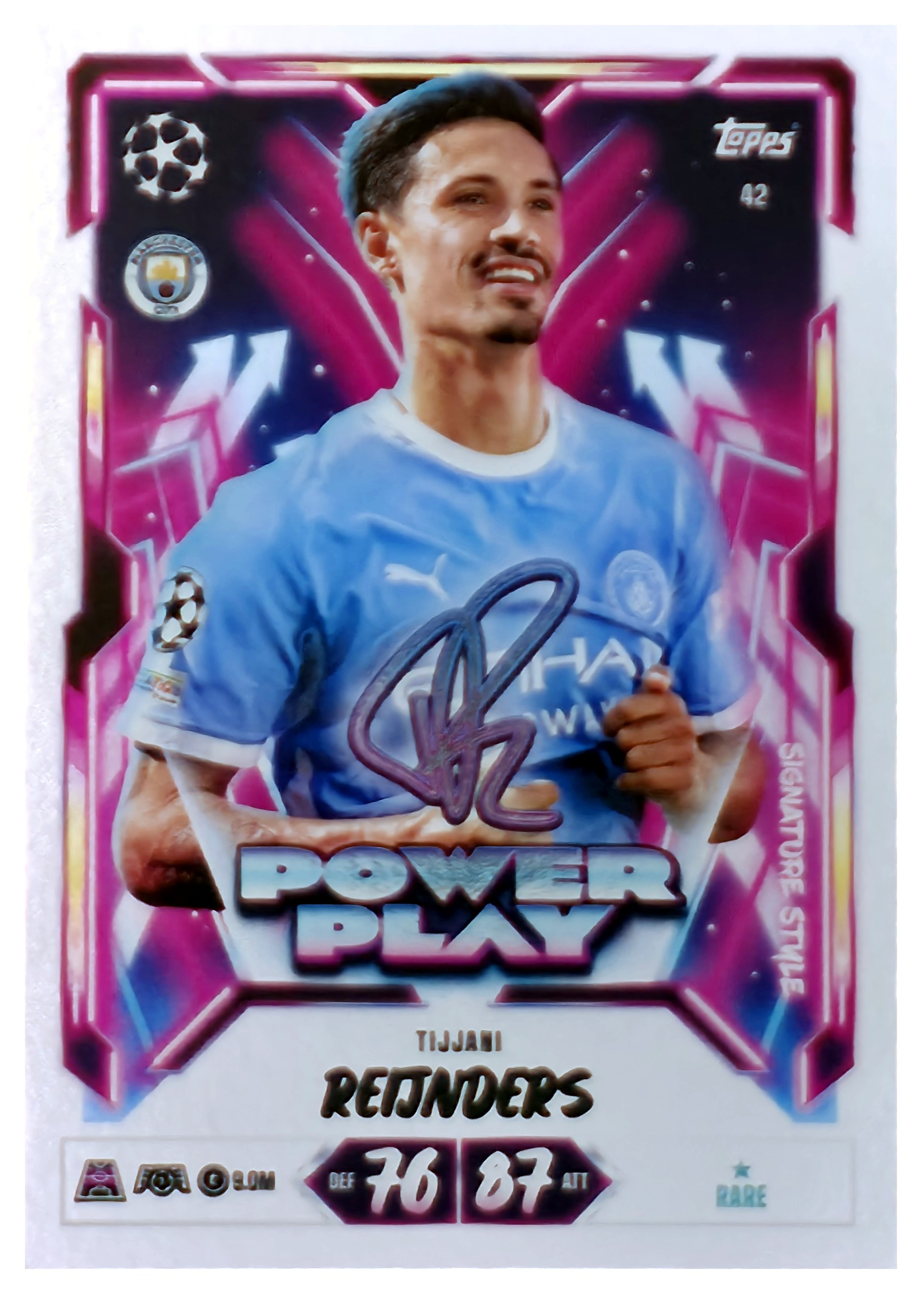 Tijjani Reijnders - Topps Match Attax UEFA Club Competitions Power Play Signature Style 2026-27, Nr. 42 (Art.-Nr. SG107543)