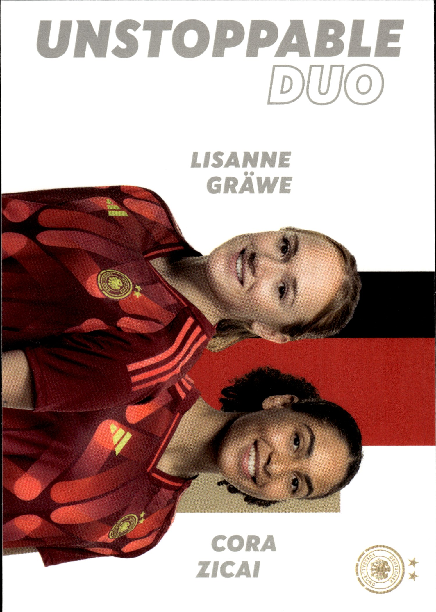 Lisanne Gräwe & Cora Zicai - Panini DFB-Frauen Team-Set Unstoppable Duo 2025, Nr. DUO-09 – Insert (Art.-Nr. SG109848)