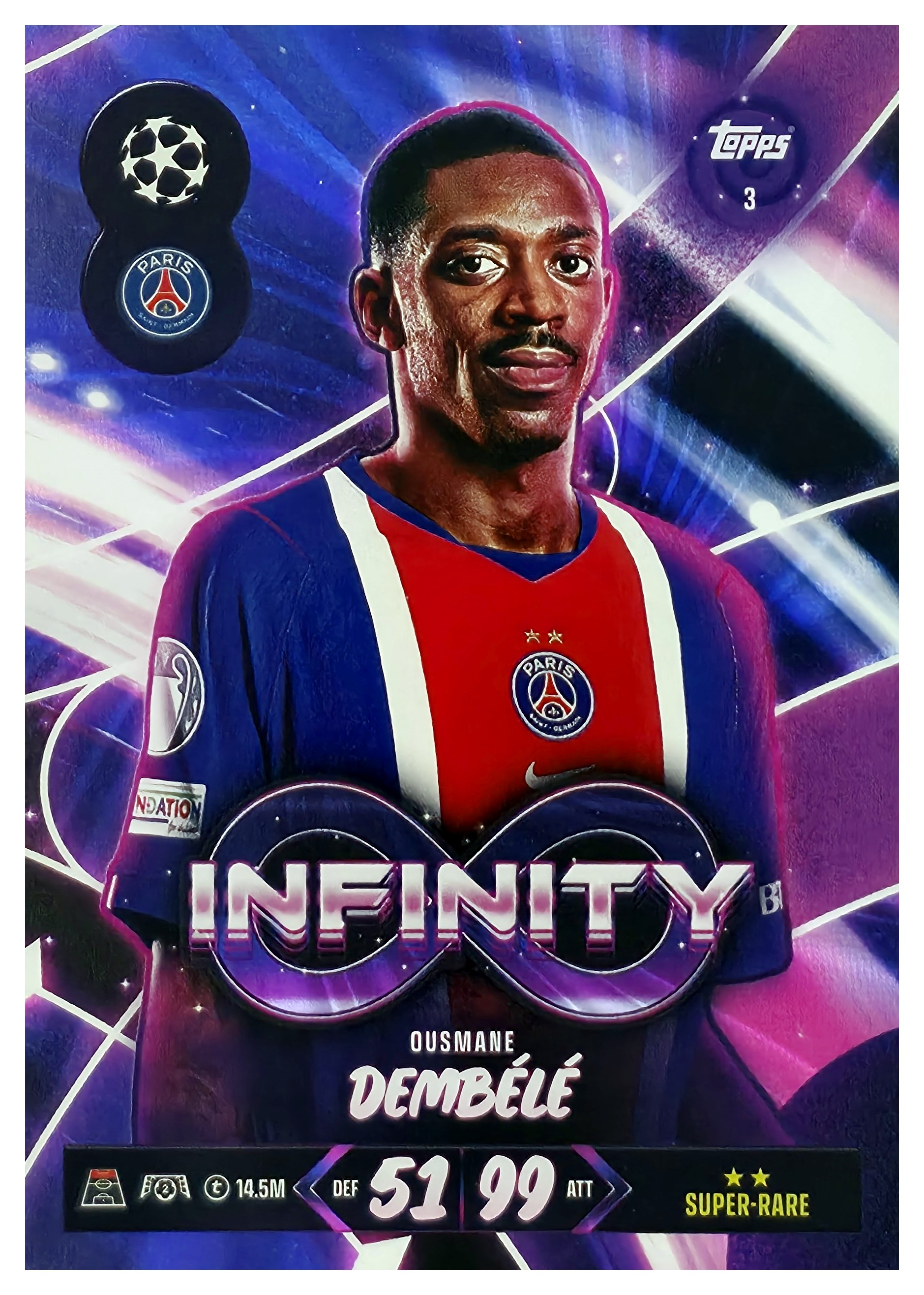 Ousmane Dembélé - Topps Match Attax UEFA Club Competitions Infinity 2026-27, Nr. 3 (Art.-Nr. SG107426)