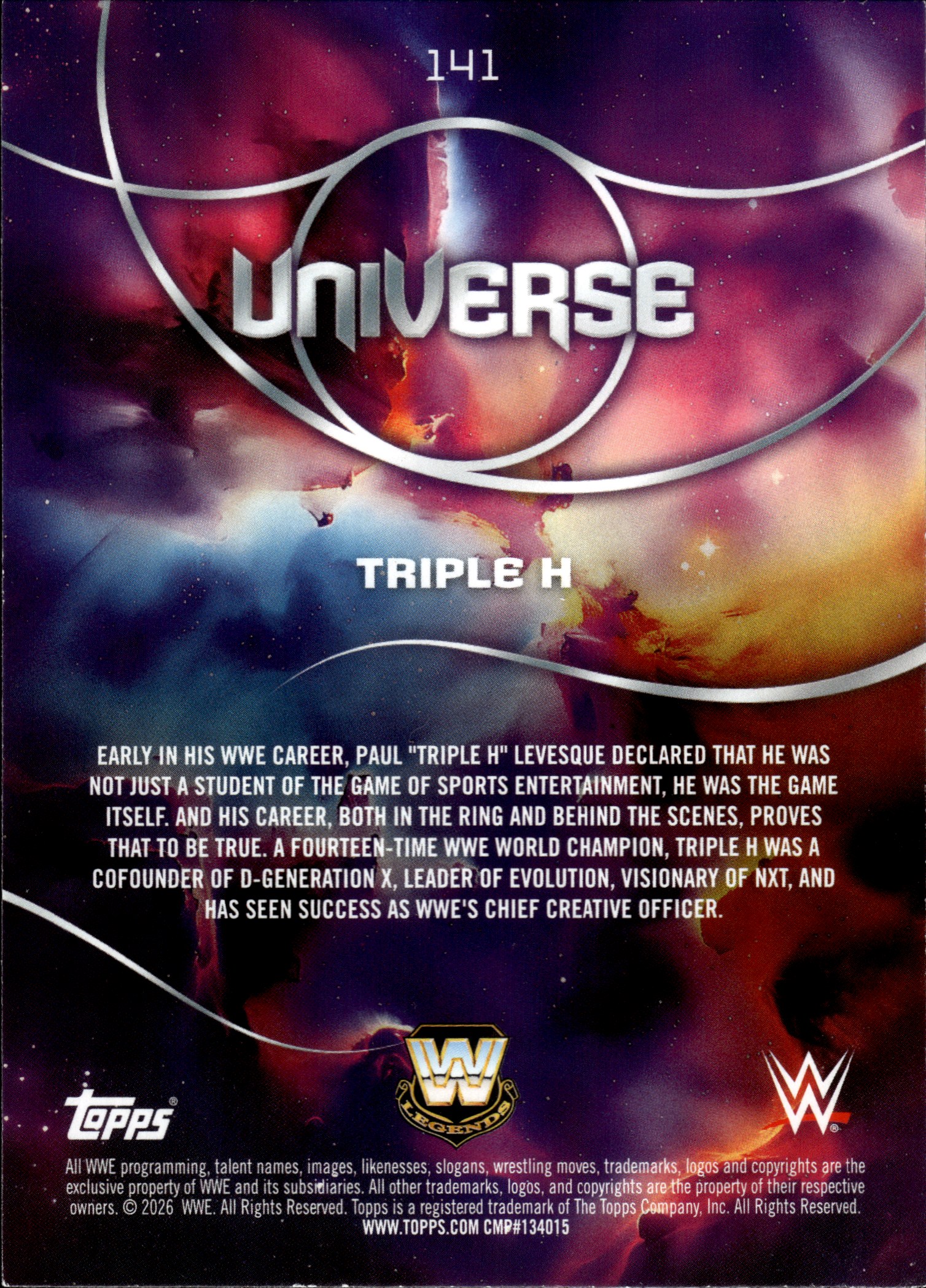 Triple H - Topps WWE Universe Base Set 2026, Nr. 141