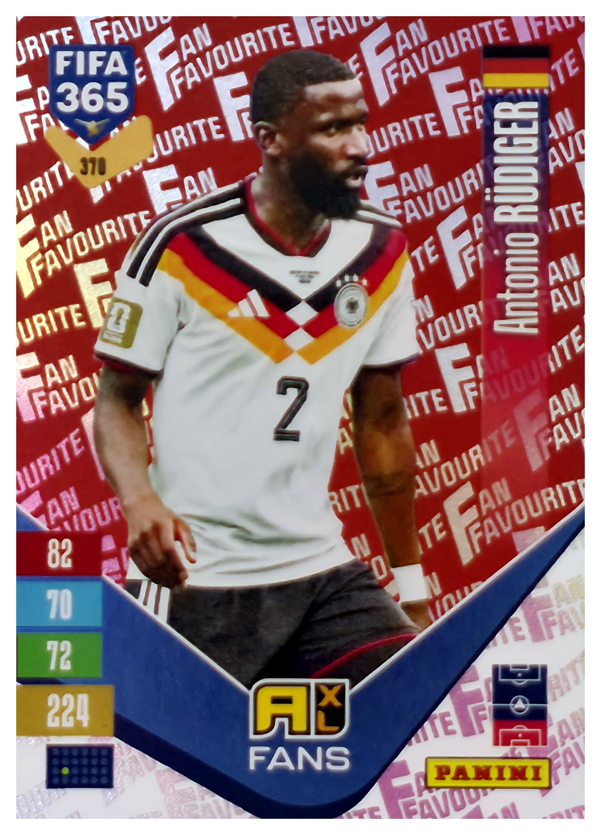Antonio Rüdiger - Panini Adrenalyn XL FIFA 365 Fan Favourites 2026-27, Nr. 370 – Red, Insert (Art.-Nr. SG110600)