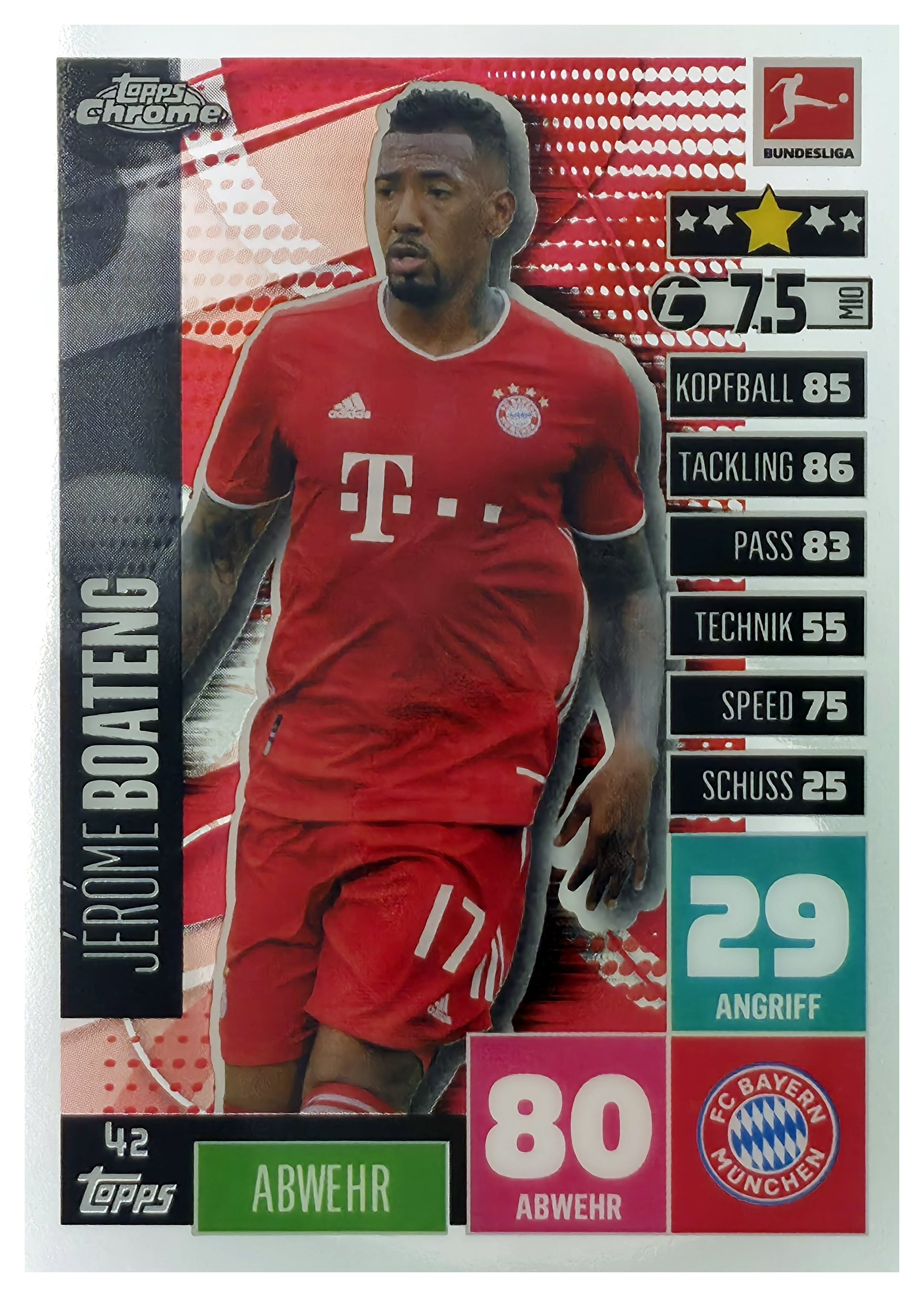 Jérôme Boateng - Topps Chrome Match Attax Bundesliga Base Set 2020-21, Nr. 42 (Art.-Nr. SG106422)