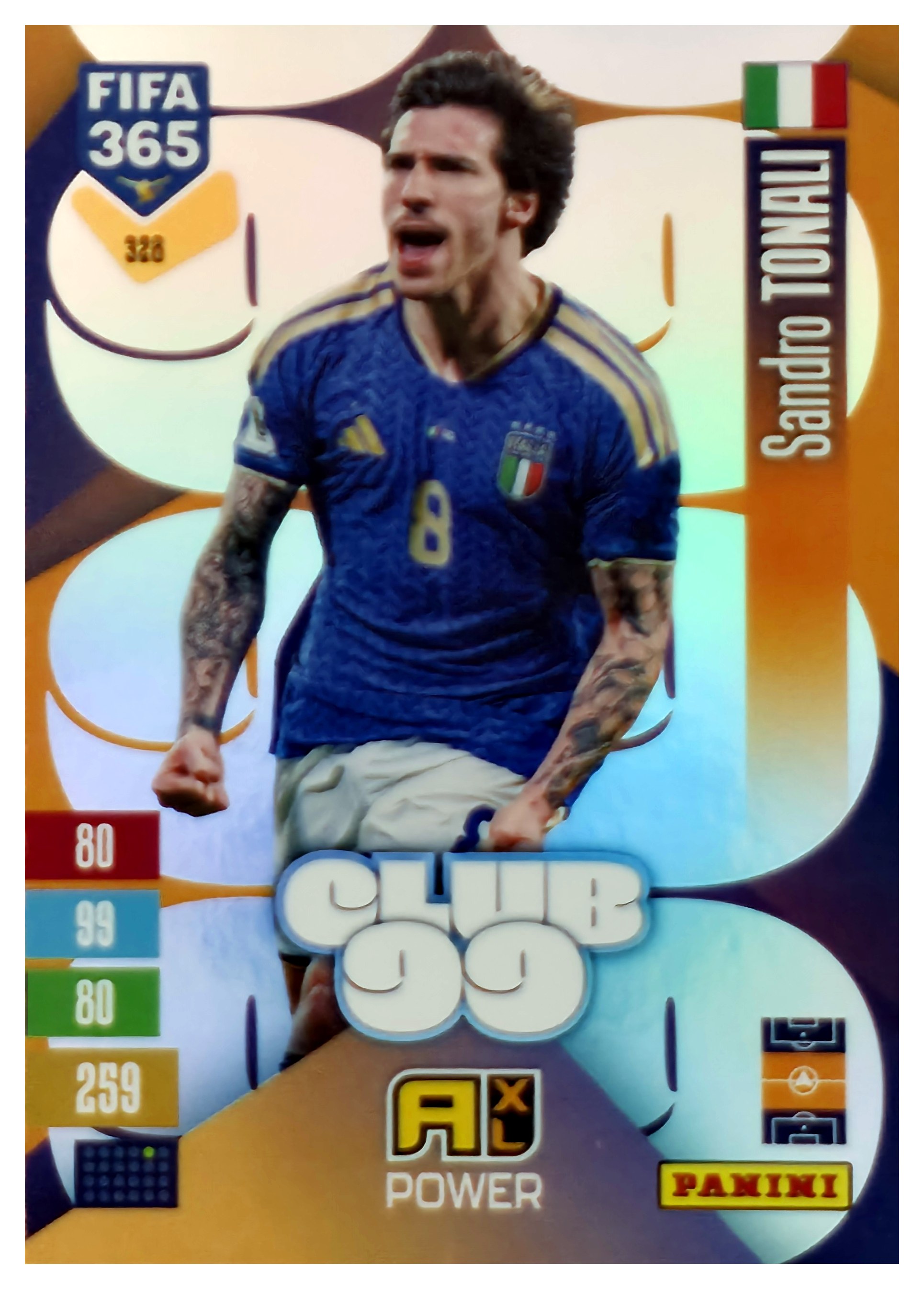 Sandro Tonali - Panini Adrenalyn XL FIFA 365 Club 99 2026-27, Nr. 328 – Insert (Art.-Nr. SG110677)