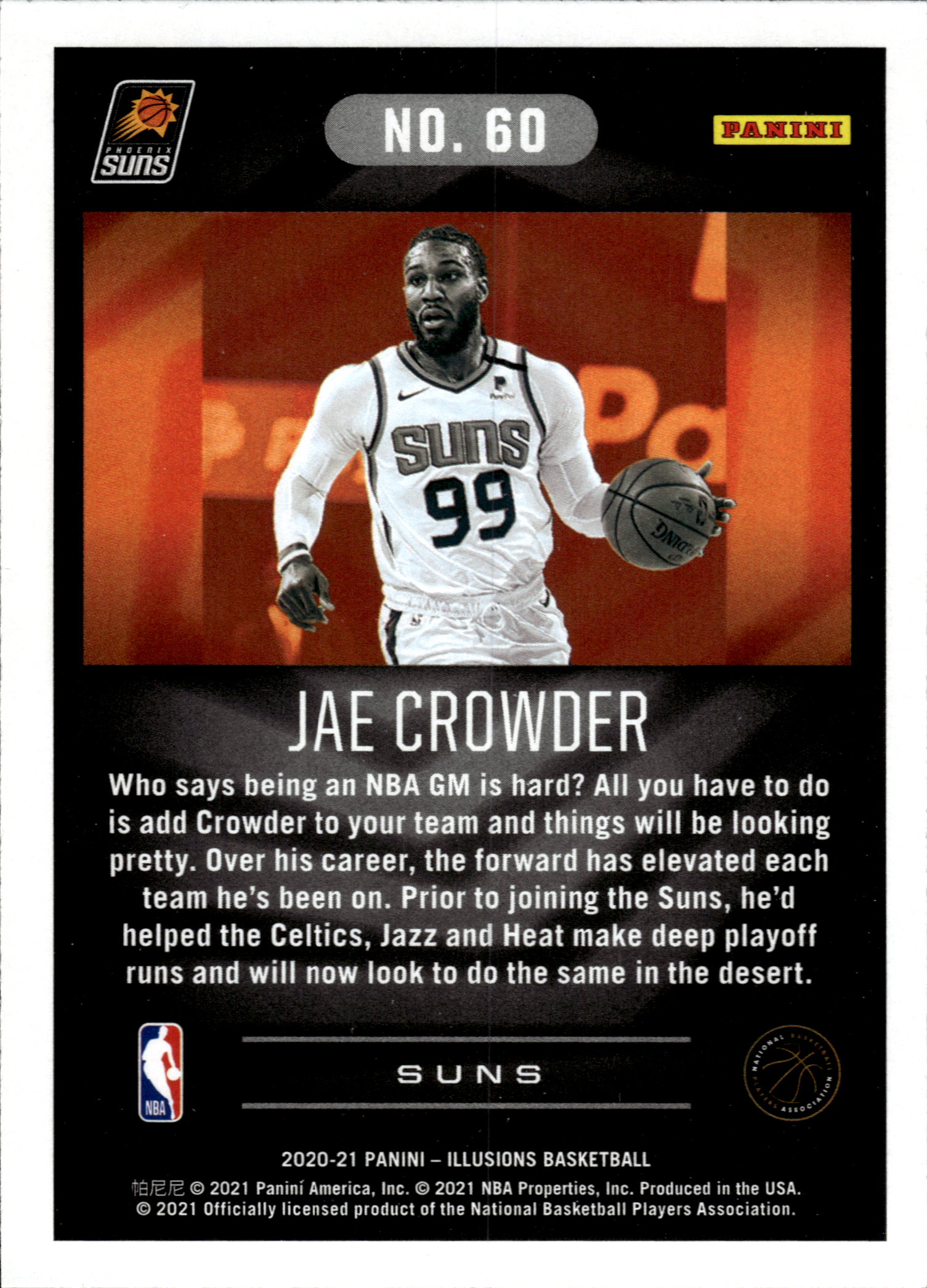 Jae Crowder - Panini Illusions Base Set 2020-21, Nr. 60