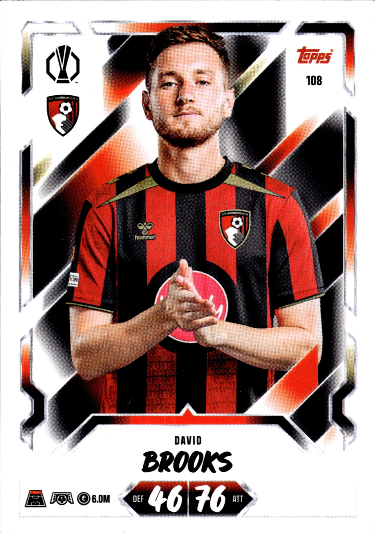 David Brooks - Topps Match Attax UEFA Club Competitions Base Set 2026-27, Nr. 108 (Art.-Nr. SG107389)