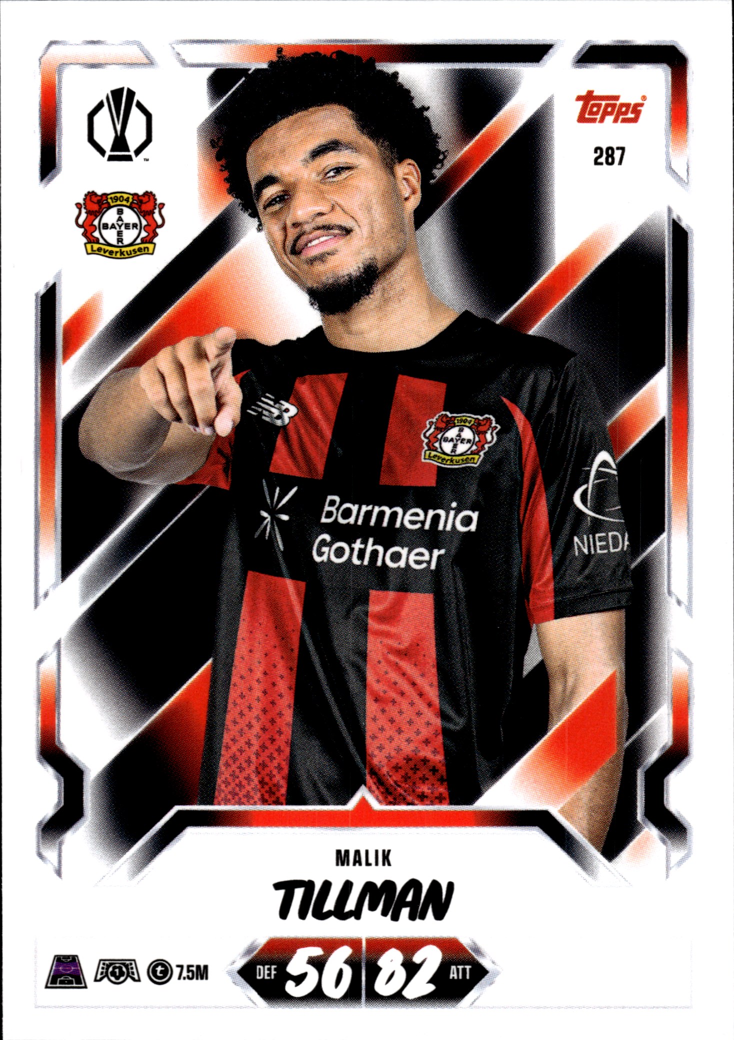 Malik Tillman - Topps Match Attax UEFA Club Competitions Base Set 2026-27, Nr. 287 (Art.-Nr. SG107270)