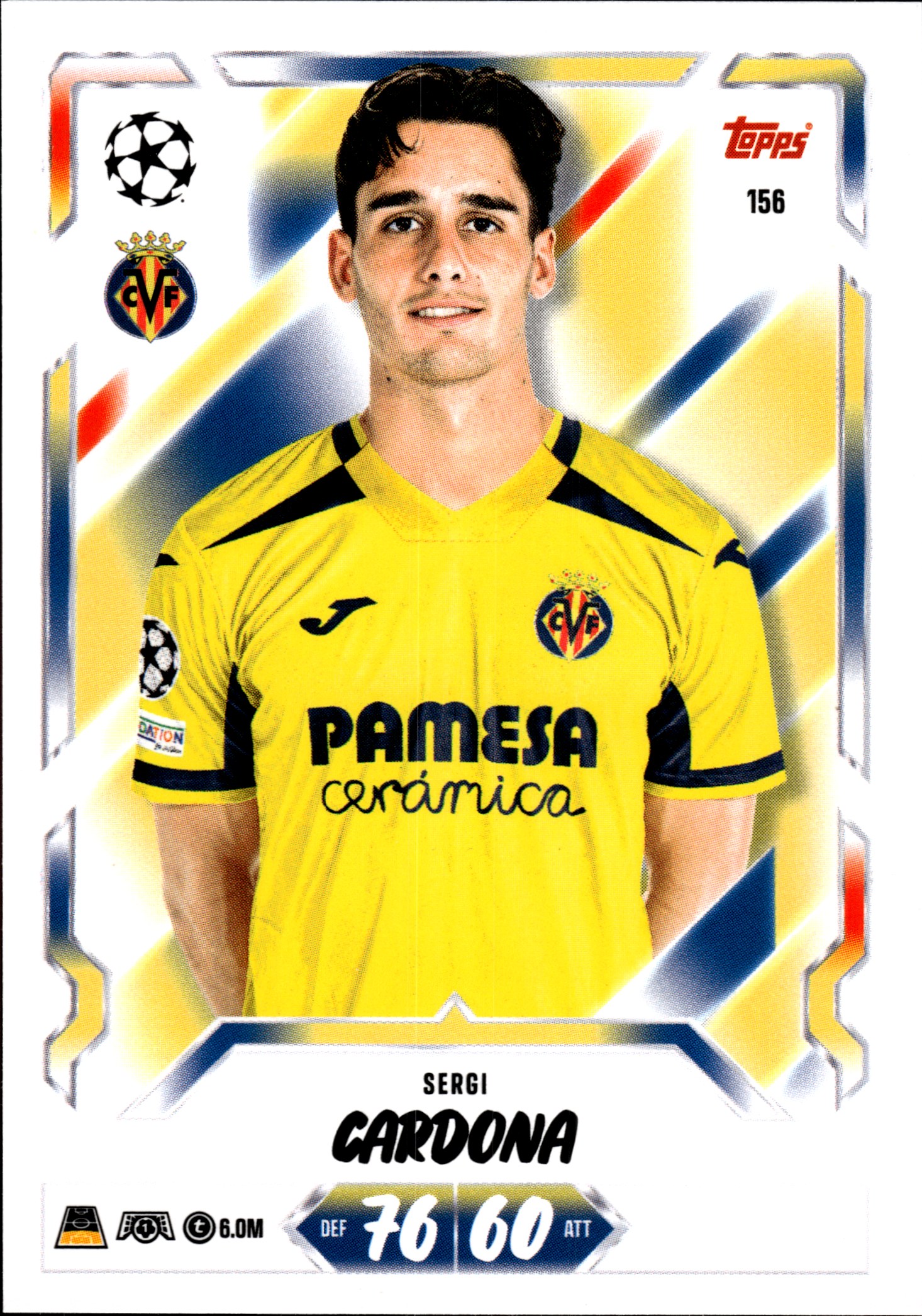 Sergi Cardona - Topps Match Attax UEFA Club Competitions Base Set 2026-27, Nr. 156 (Art.-Nr. SG107379)