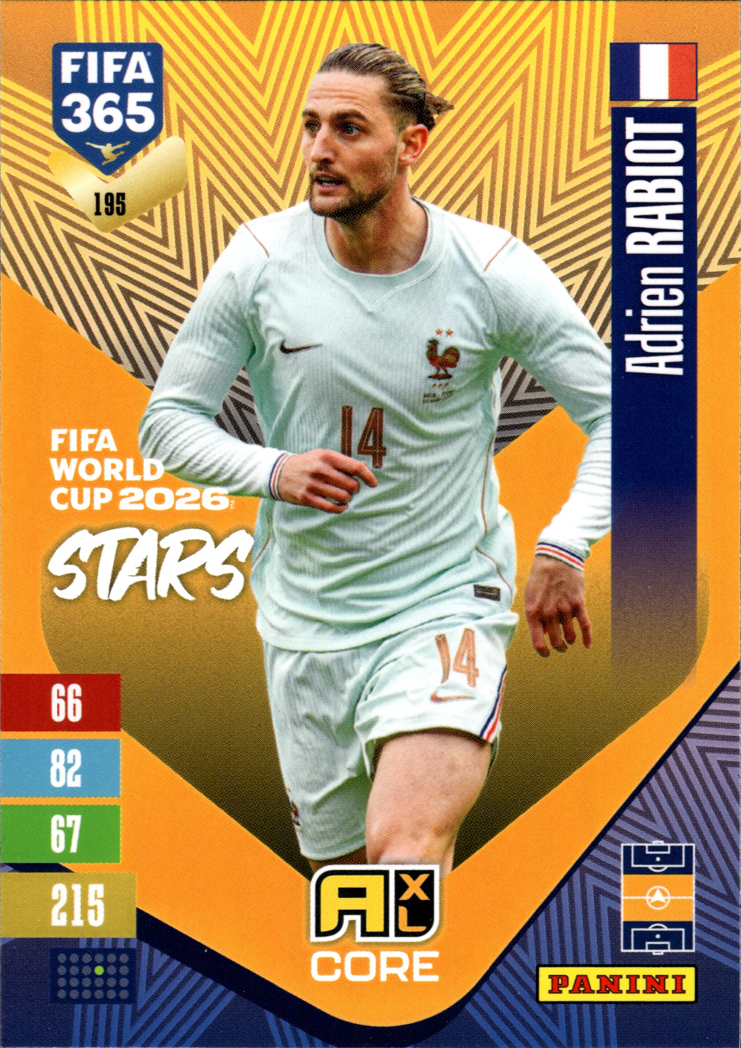 Adrien Rabiot - Panini Adrenalyn XL FIFA 365 FIFA World Cup 2026 Stars 2026-27, Nr. 195 (Art.-Nr. SG110268)