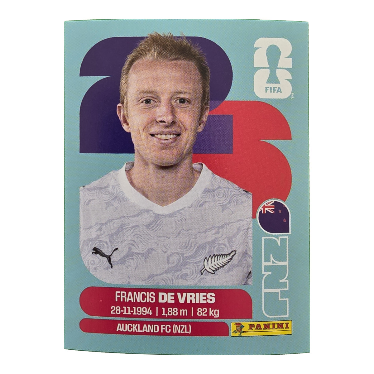Francis de Vries - Neuseeland, FIFA WM 2026, Nr. NZL8