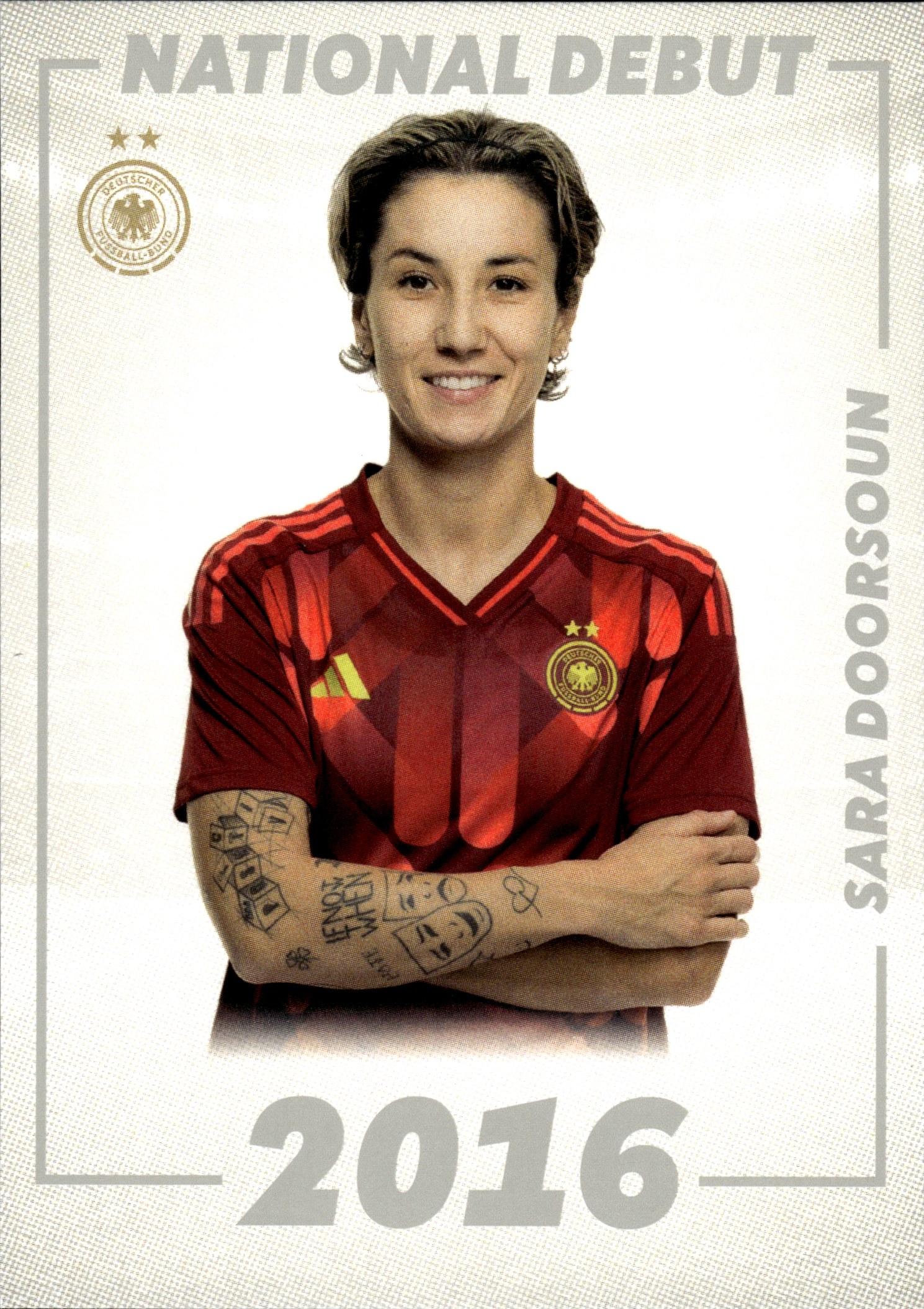 Sara Doorsoun - Panini DFB-Frauen Team-Set National Debut 2025, Nr. DEB-07 – Insert (Art.-Nr. SG109832)