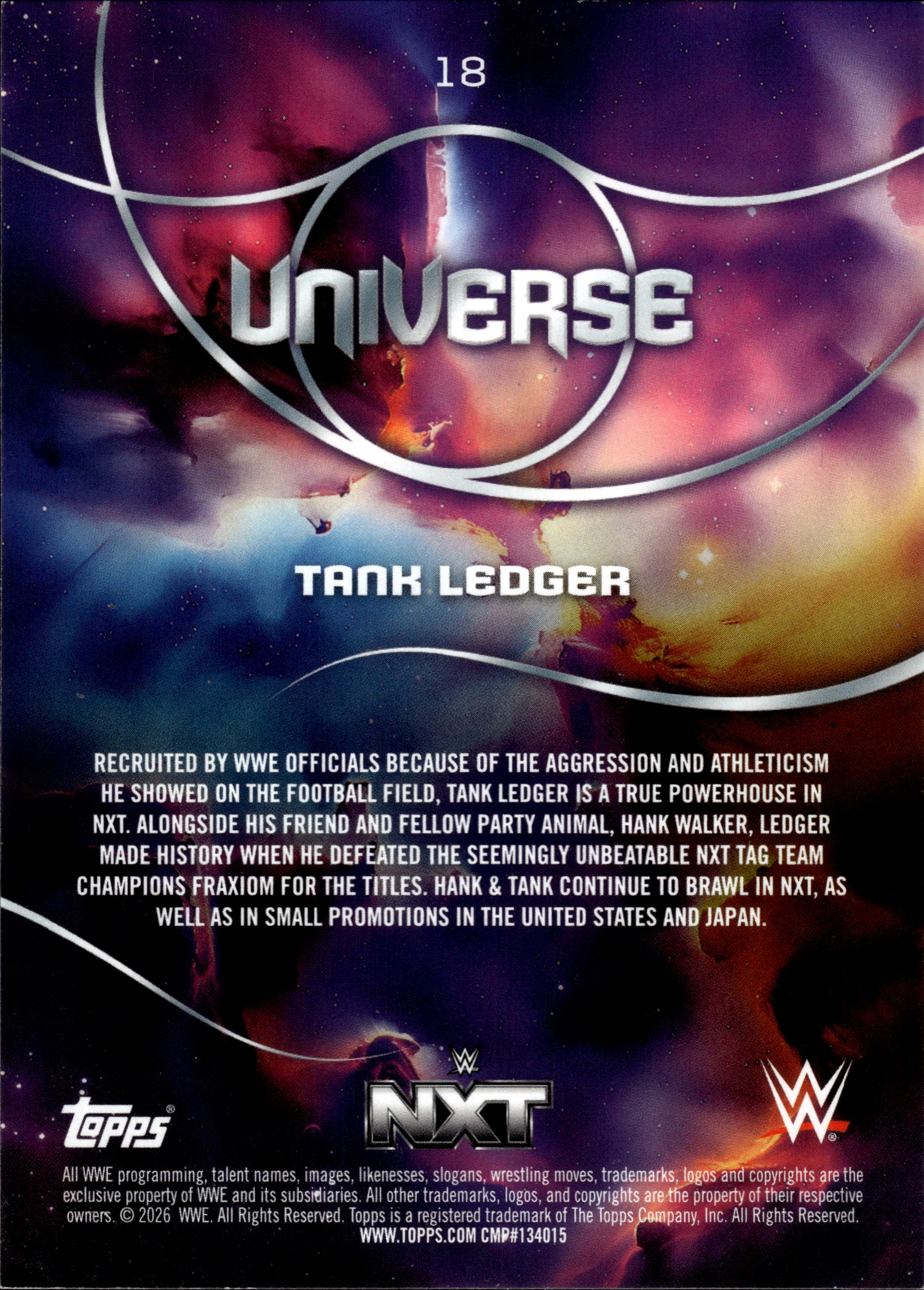 Tank Ledger - Topps WWE Universe Base Set 2026, Nr. 18