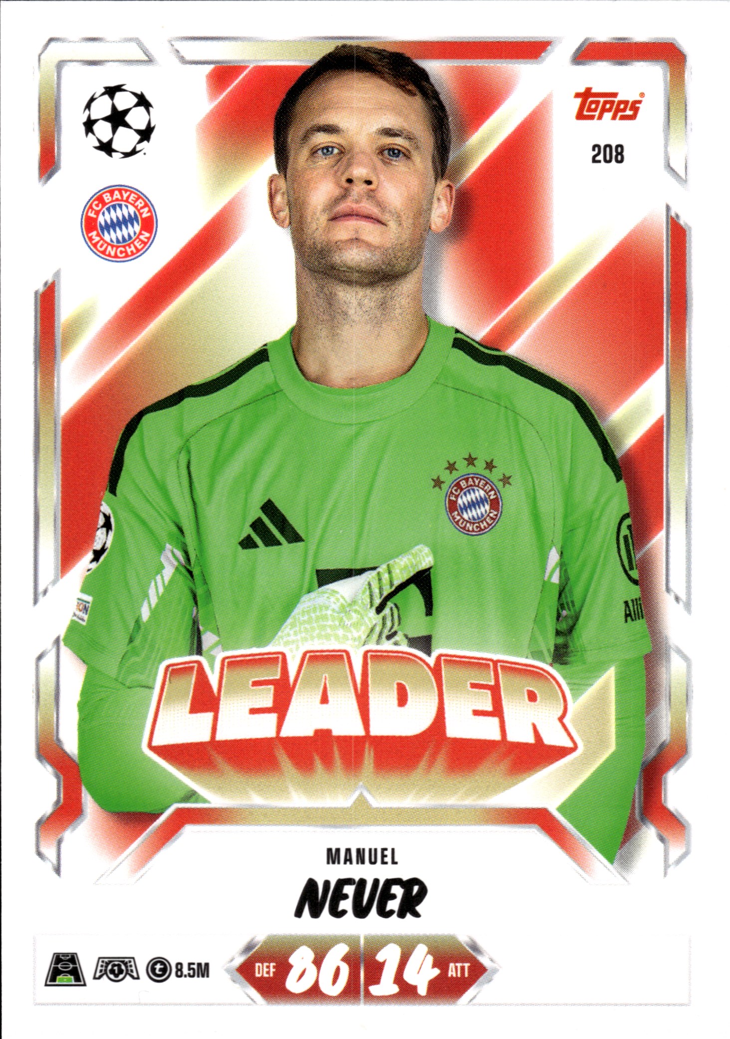 Manuel Neuer - Topps Match Attax UEFA Club Competitions Leader 2026-27, Nr. 208 (Art.-Nr. SG107274)