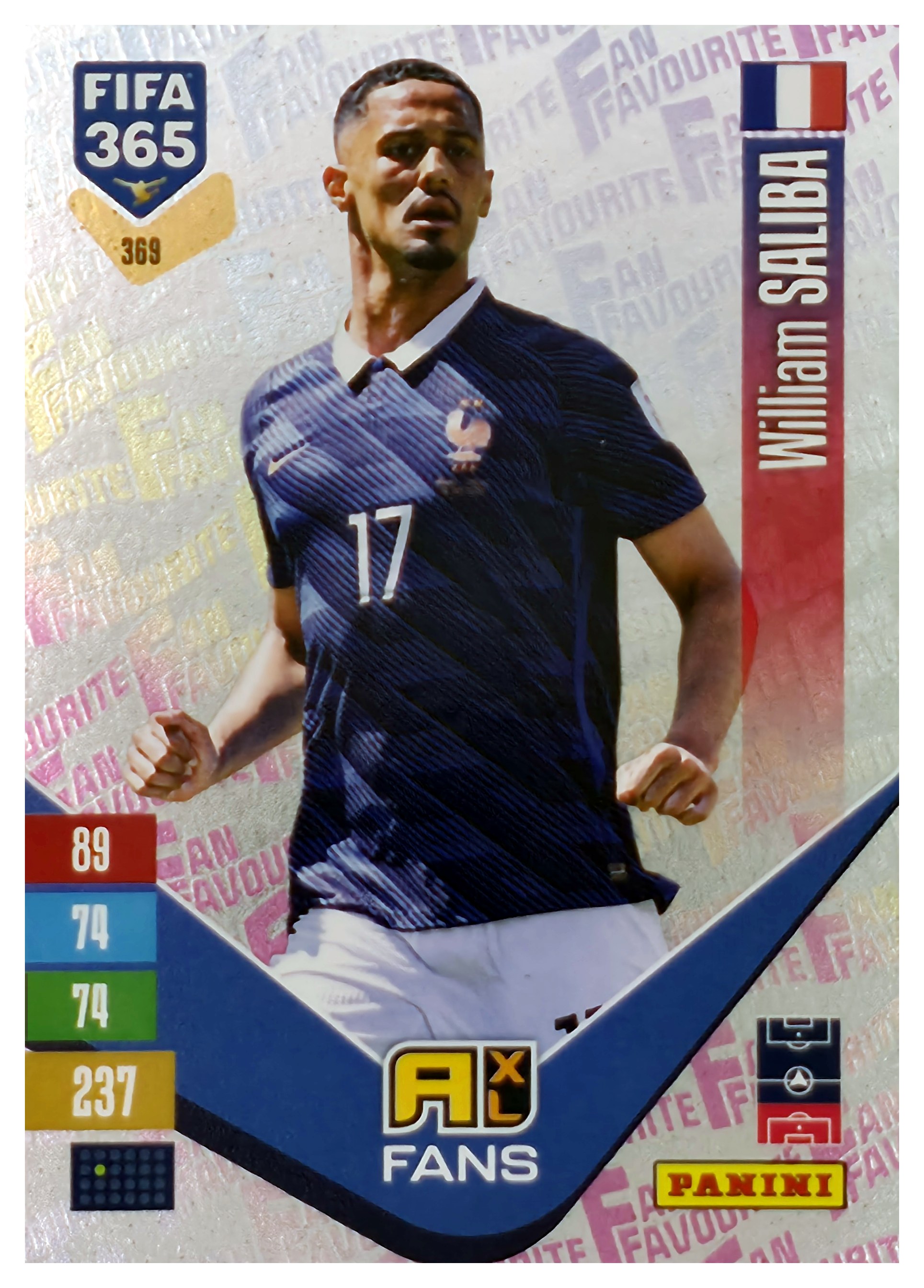 William Saliba - Panini Adrenalyn XL FIFA 365 Fan Favourites 2026-27, Nr. 369 – Insert (Art.-Nr. SG110513)