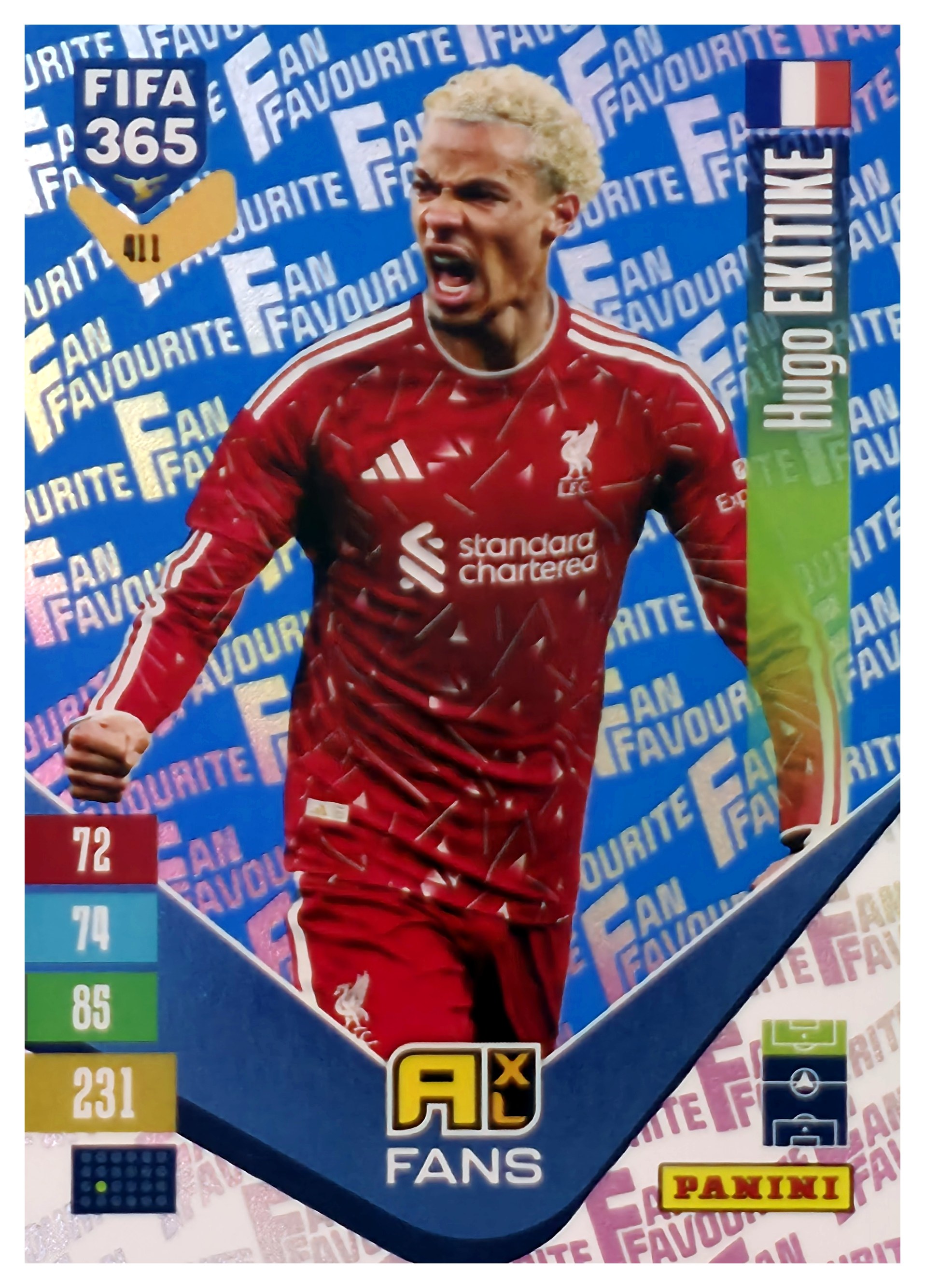 Hugo Ekitike - Panini Adrenalyn XL FIFA 365 Fan Favourites 2026-27, Nr. 411 – Blue, Insert (Art.-Nr. SG110555)