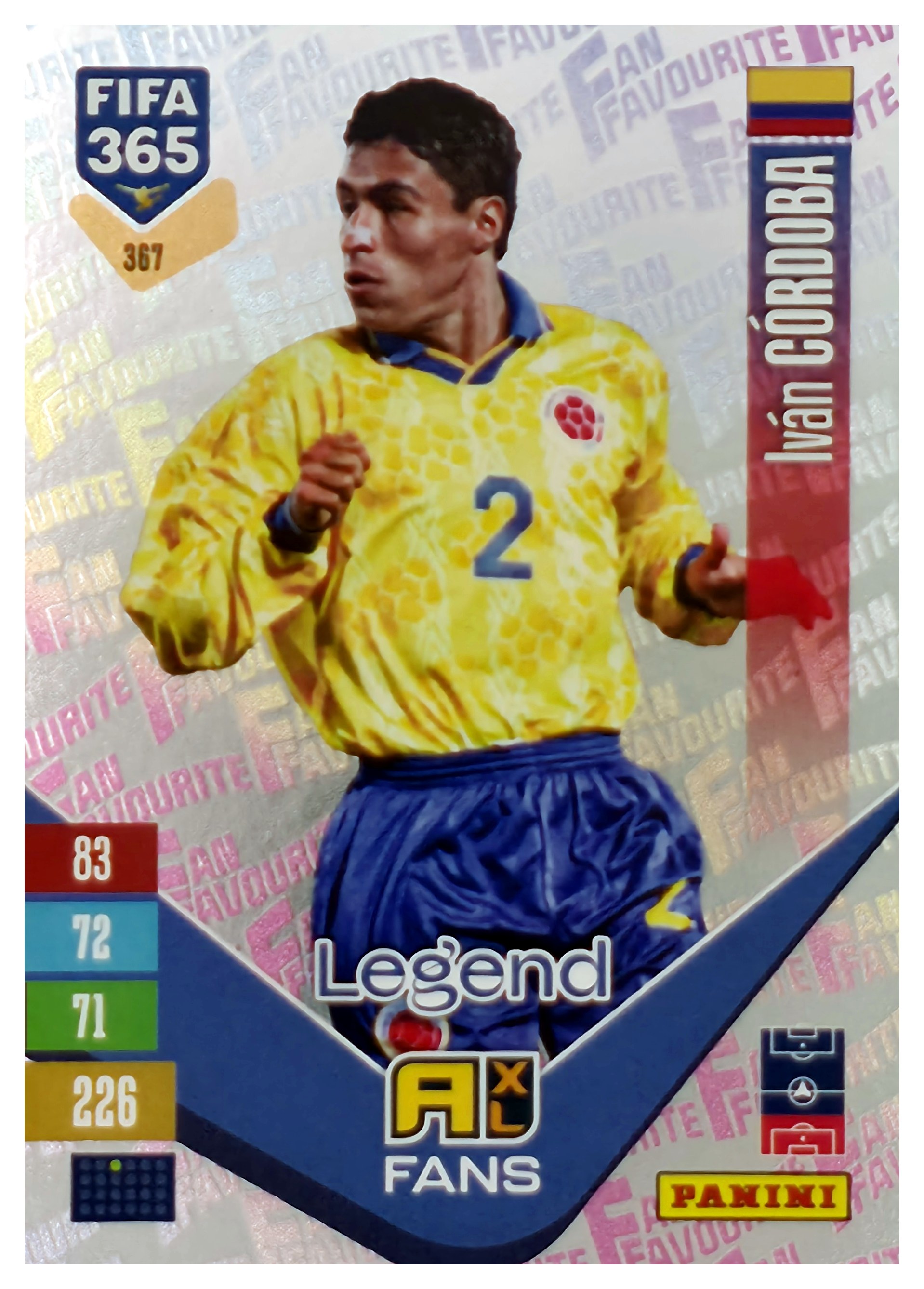 Iván Córdoba - Panini Adrenalyn XL FIFA 365 Fan Favourites 2026-27, Nr. 367 – Insert (Art.-Nr. SG110544)