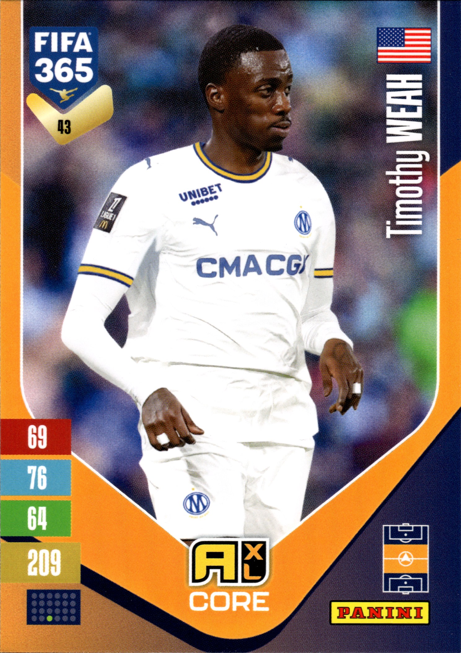 Timothy Weah - Panini Adrenalyn XL FIFA 365 Base Set 2026-27, Nr. 43 (Art.-Nr. SG110203)