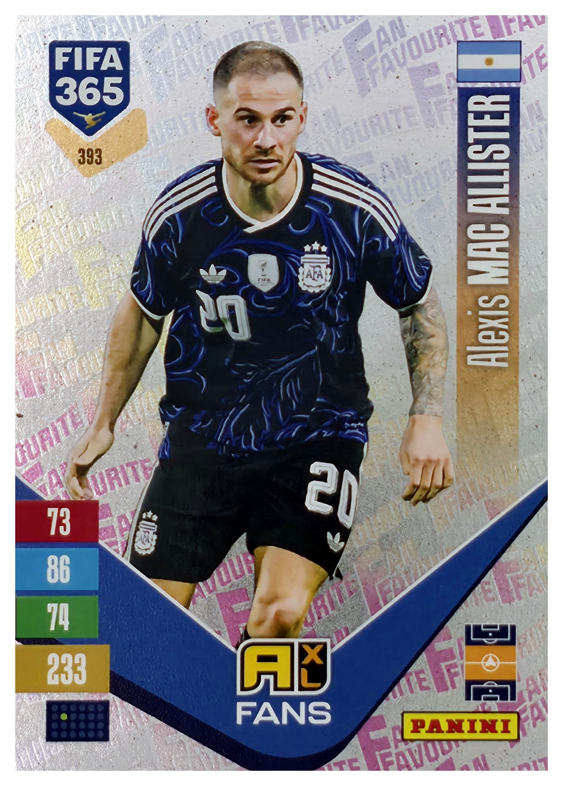 Alexis Mac Allister - Panini Adrenalyn XL FIFA 365 Fan Favourites 2026-27, Nr. 393 – Insert (Art.-Nr. SG110472)