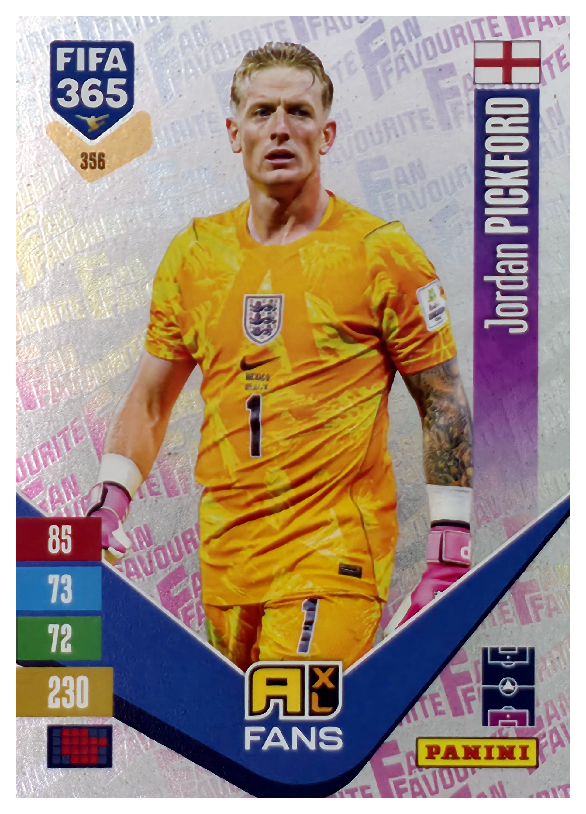 Jordan Pickford - Panini Adrenalyn XL FIFA 365 Fan Favourites 2026-27, Nr. 356 – Insert (Art.-Nr. SG110508)