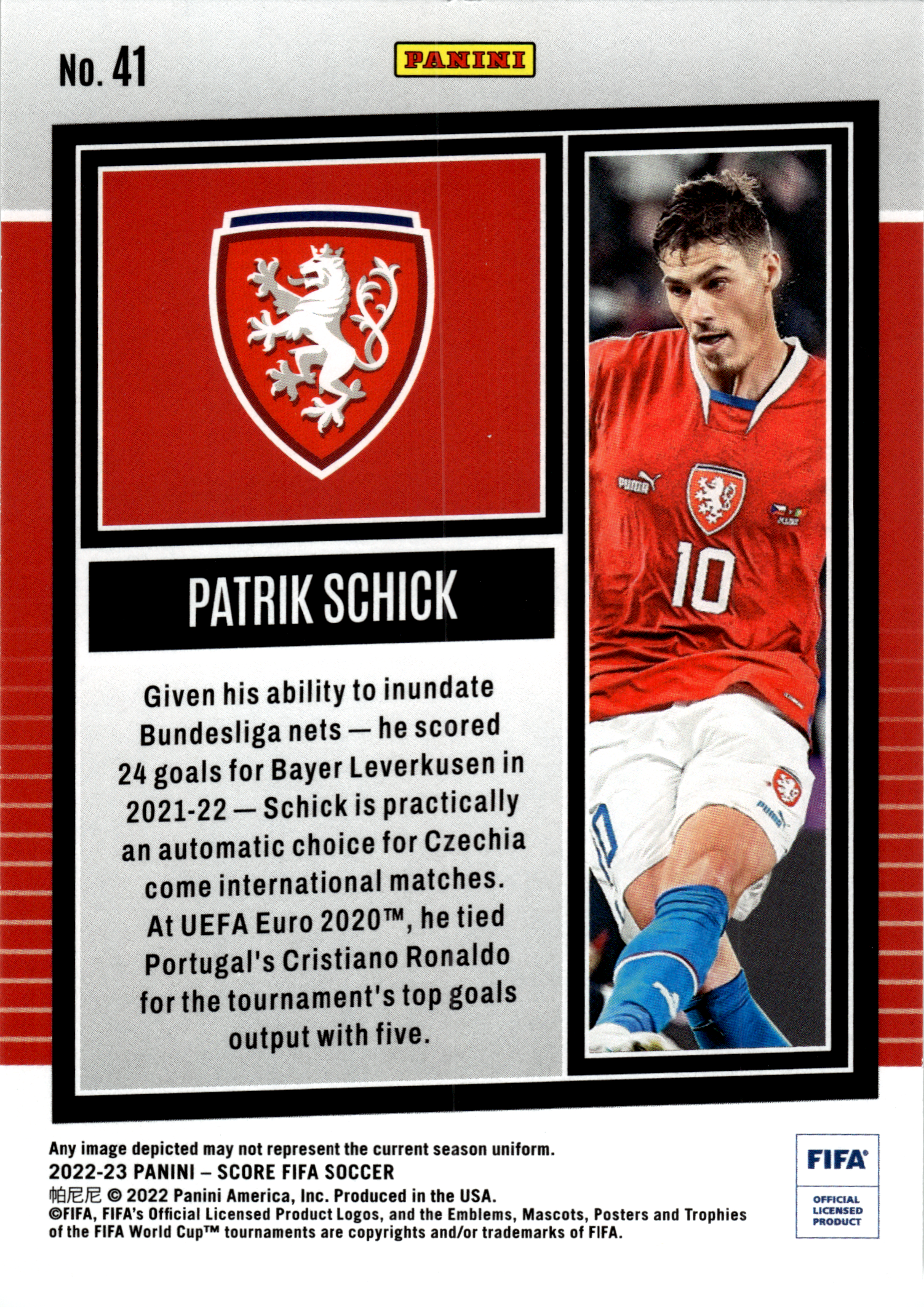 Patrik Schick - Panini Score FIFA Soccer 2022-23, Nr. 41
