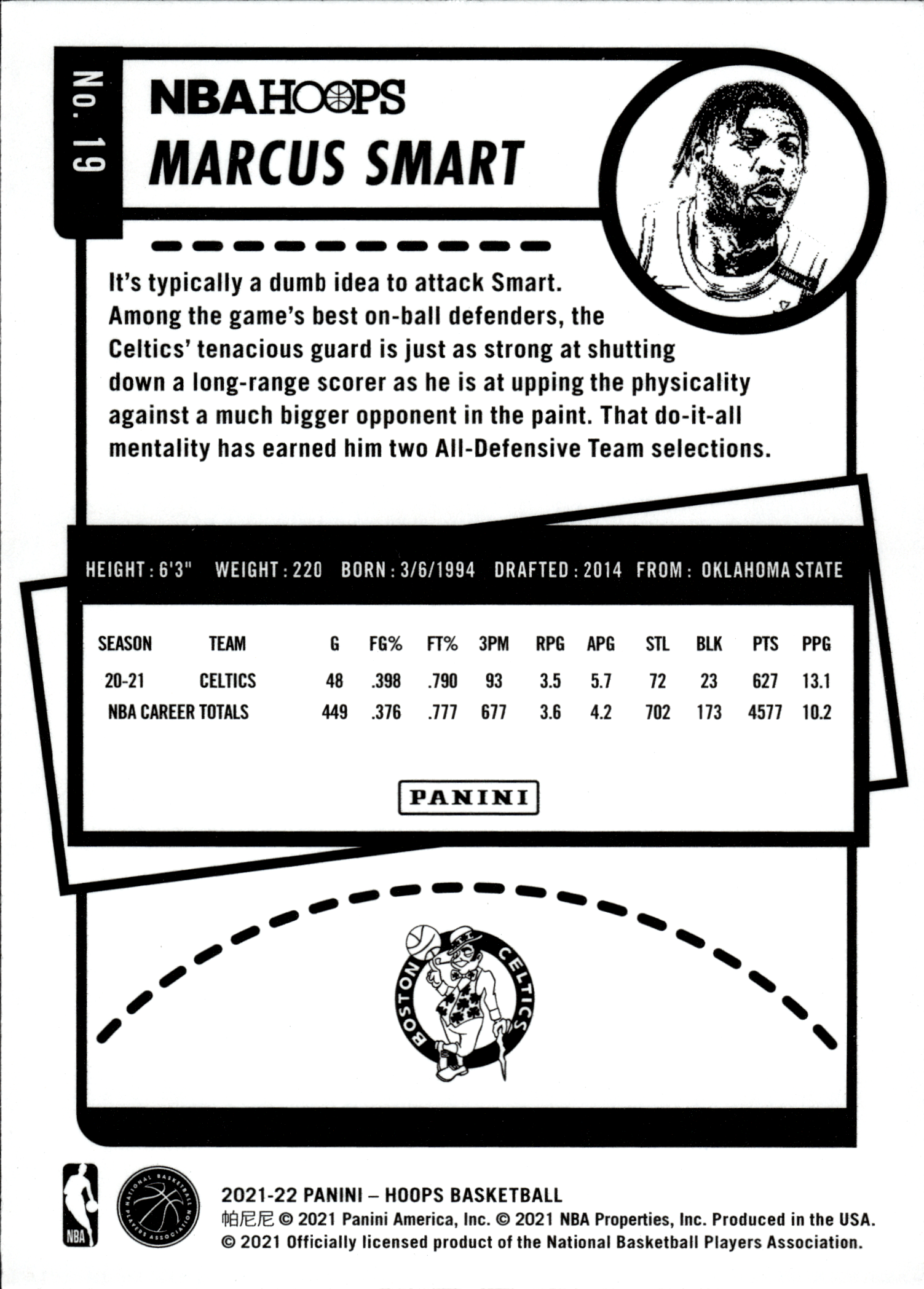 Marcus Smart - Panini Hoops Base Set 2021-22, Nr. 19