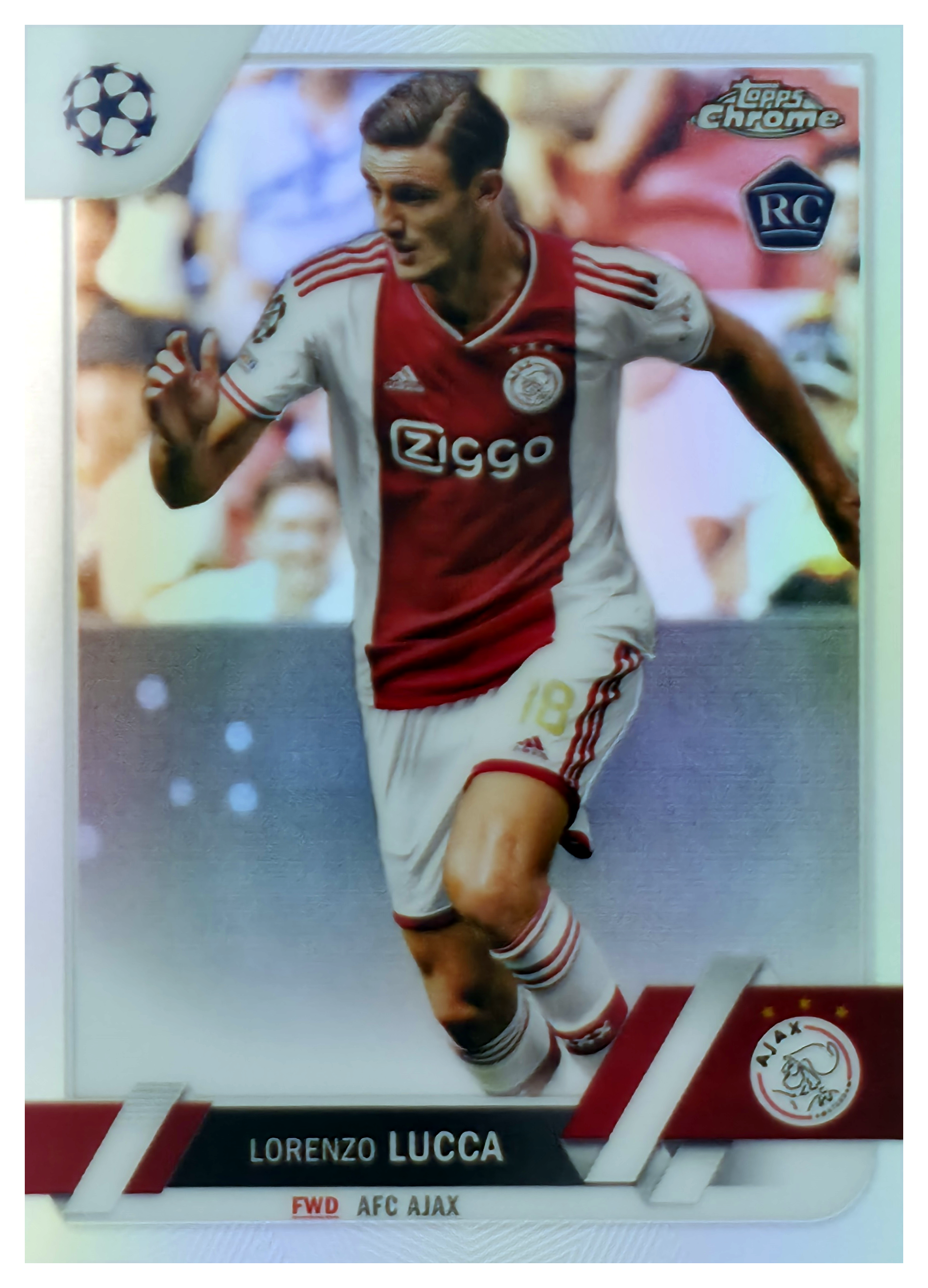 Lorenzo Lucca - Topps Chrome UEFA Club Competitions Base Set 2022-23, Nr. 143 – Rookie Card, Refractor (Art.-Nr. SG105882)