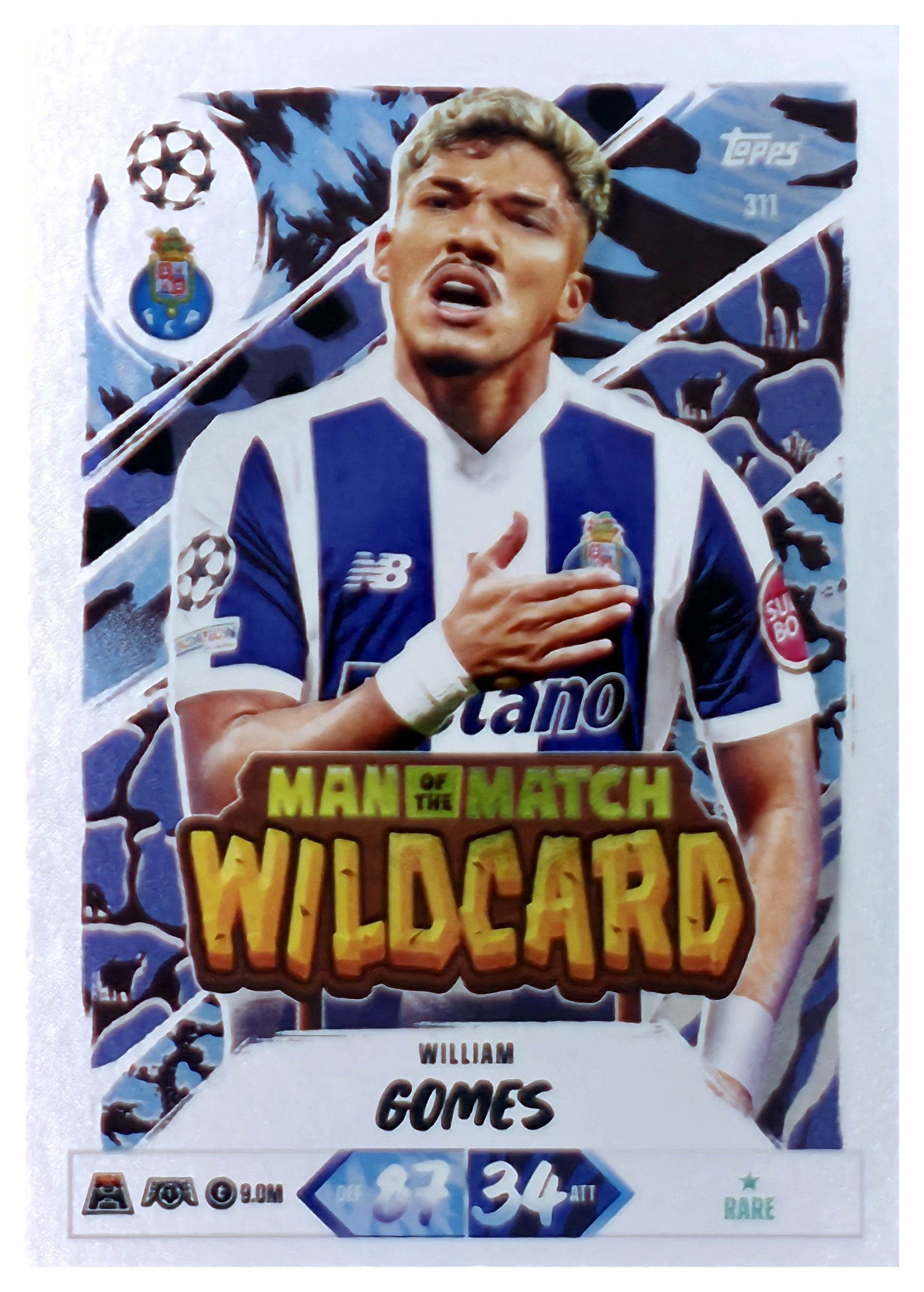 William Gomes - Topps Match Attax UEFA Club Competitions Man of the Match Wildcard 2026-27, Nr. 311 (Art.-Nr. SG107509)