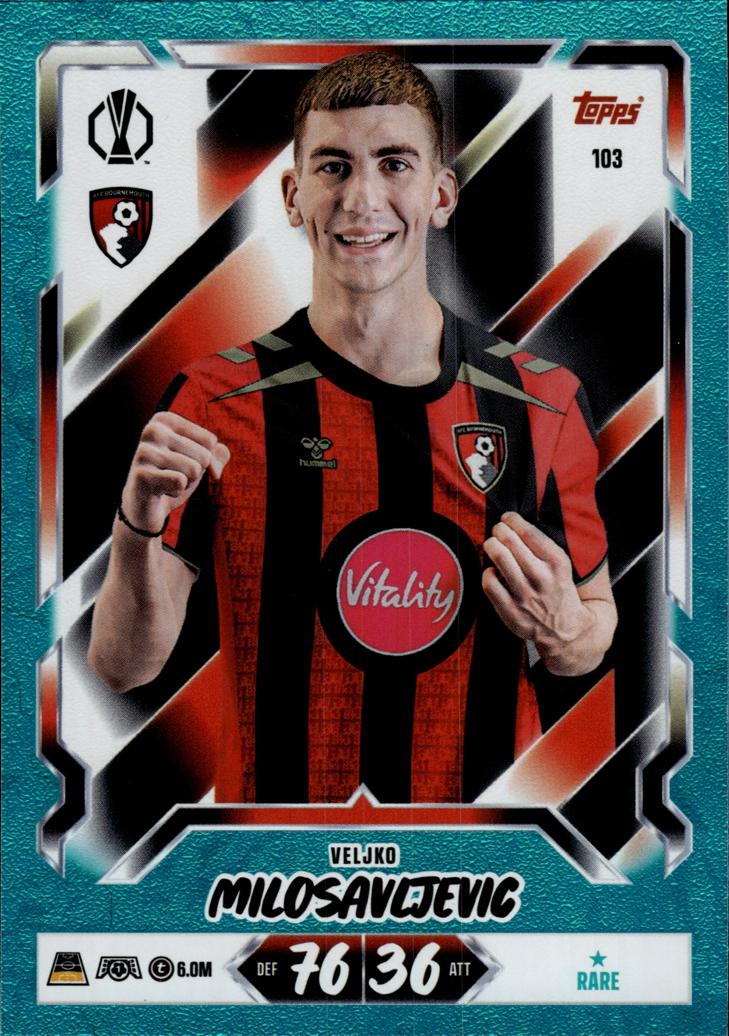 Veljko Milosavljevic - Topps Match Attax UEFA Club Competitions Base Set 2026-27, Nr. 103 – Rare (Art.-Nr. SG107405)