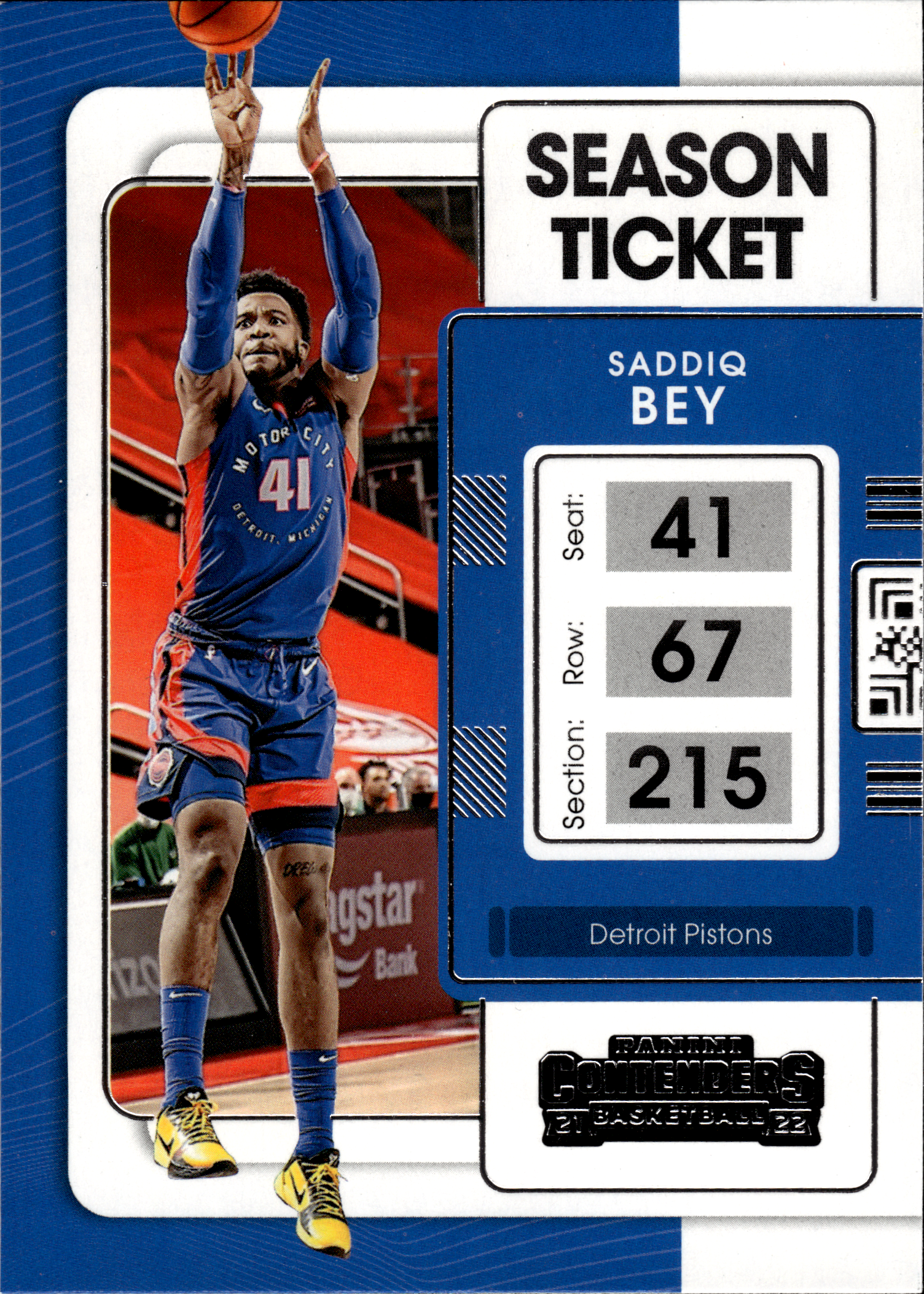 Saddiq Bey - Panini Contenders Season Ticket 2021-22, Nr. 98 (Art.-Nr. SG103595)