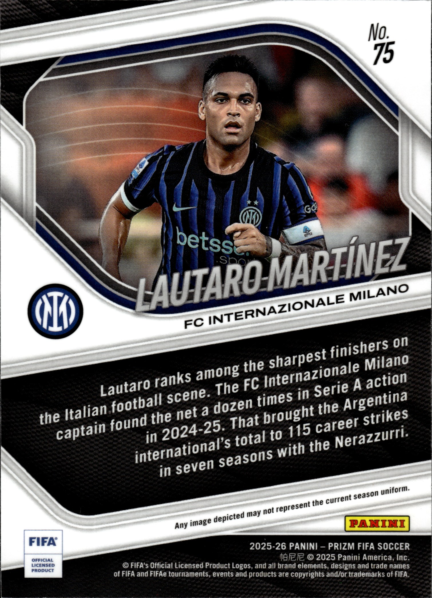 Lautaro Martínez - Panini Prizm FIFA Base Set 2025-26, Nr. 75