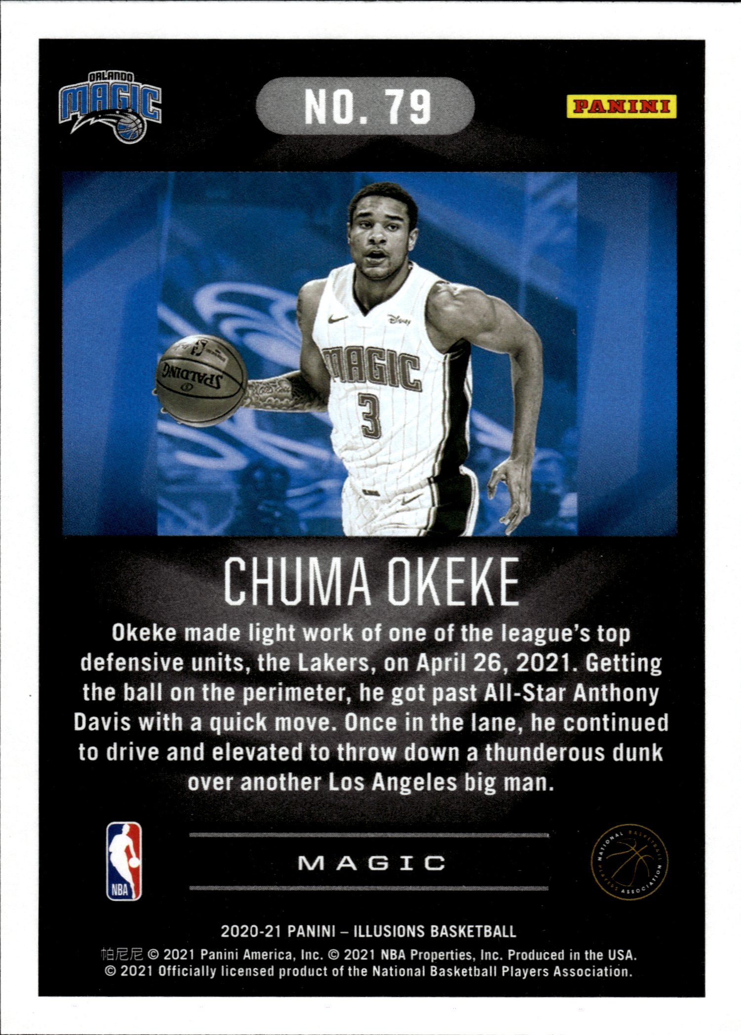Chuma Okeke - Panini Illusions Base Set 2020-21, Nr. 79