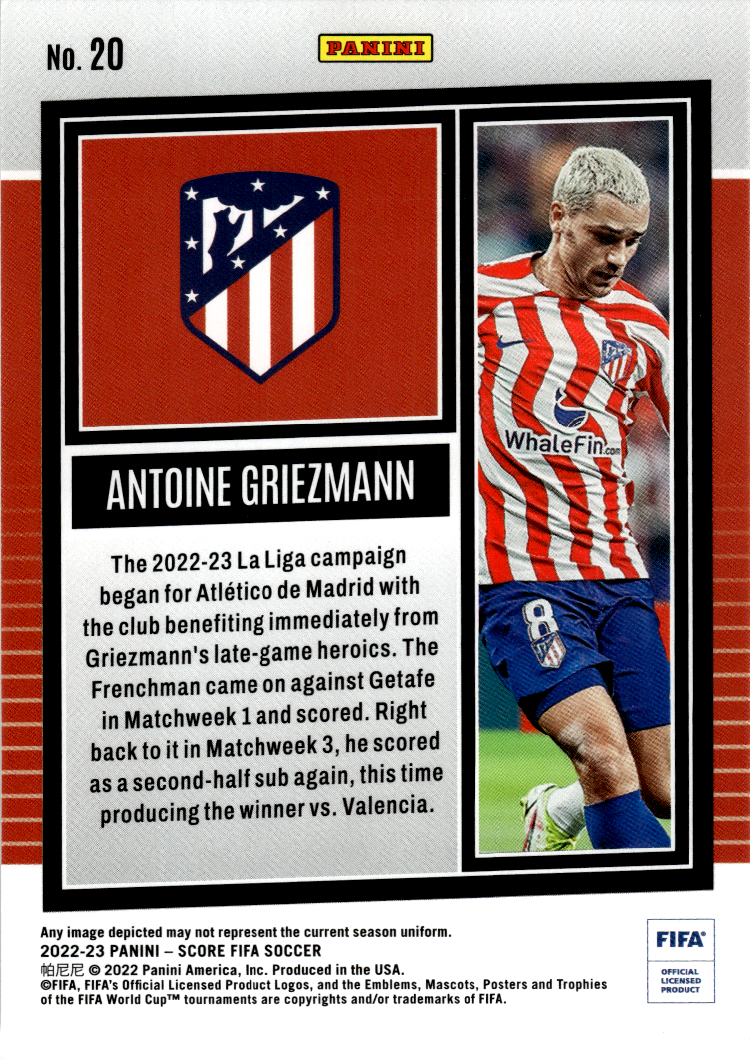 Antoine Griezmann - Panini Score FIFA Soccer 2022-23, Nr. 20